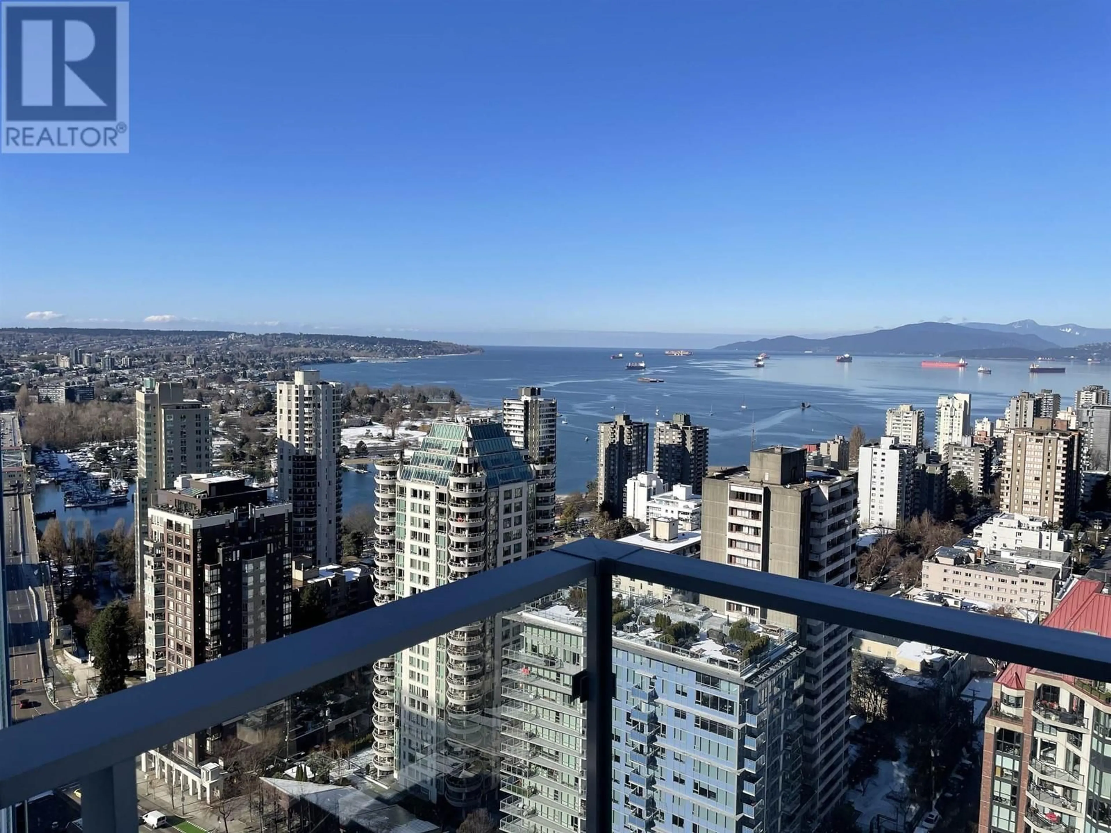 Balcony in the apartment, city buildings view from balcony for 3101 1289 HORNBY STREET, Vancouver British Columbia V6Z0G7