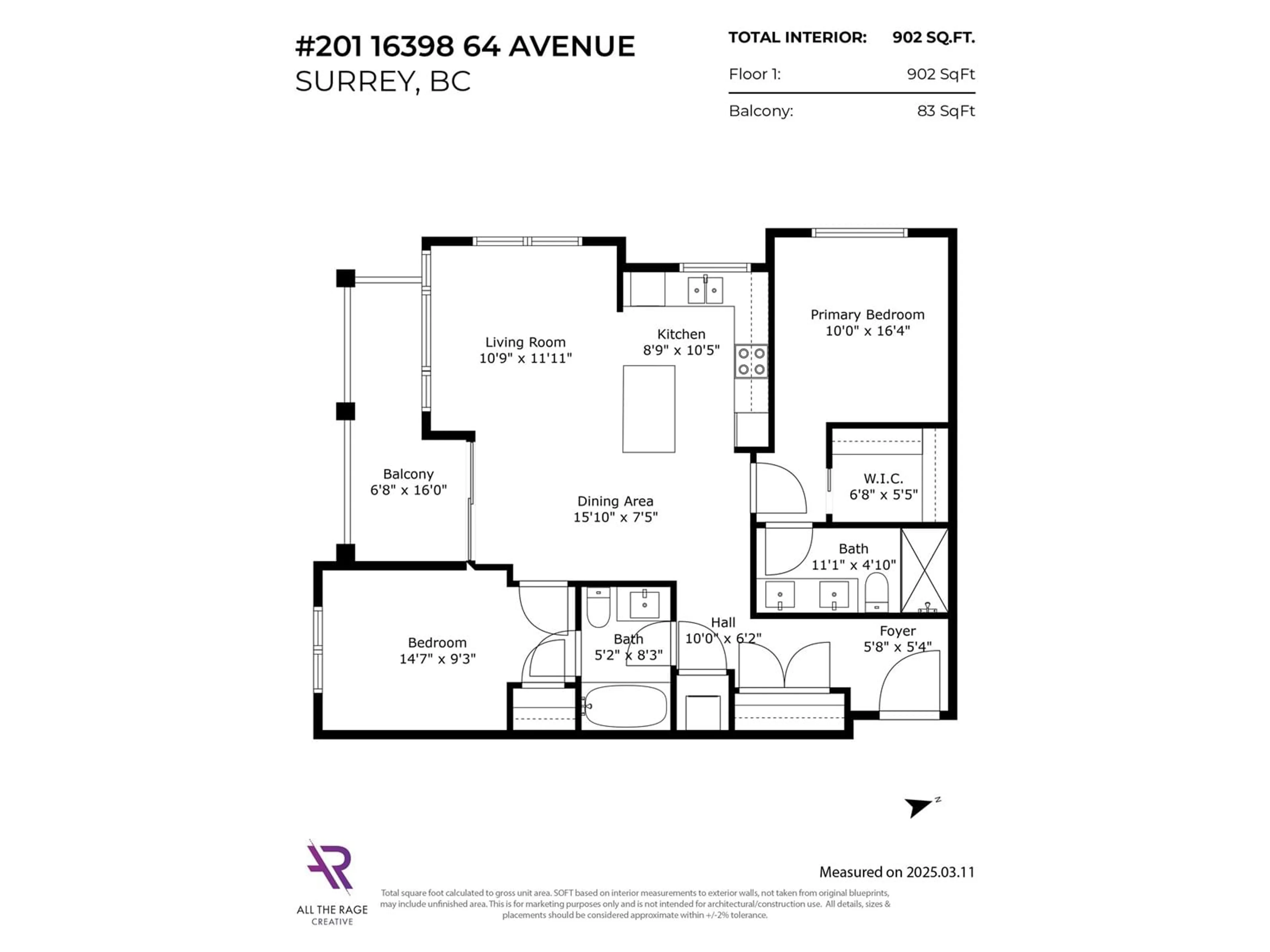 Floor plan for 201 16398 64 AVENUE, Surrey British Columbia V3S6X6