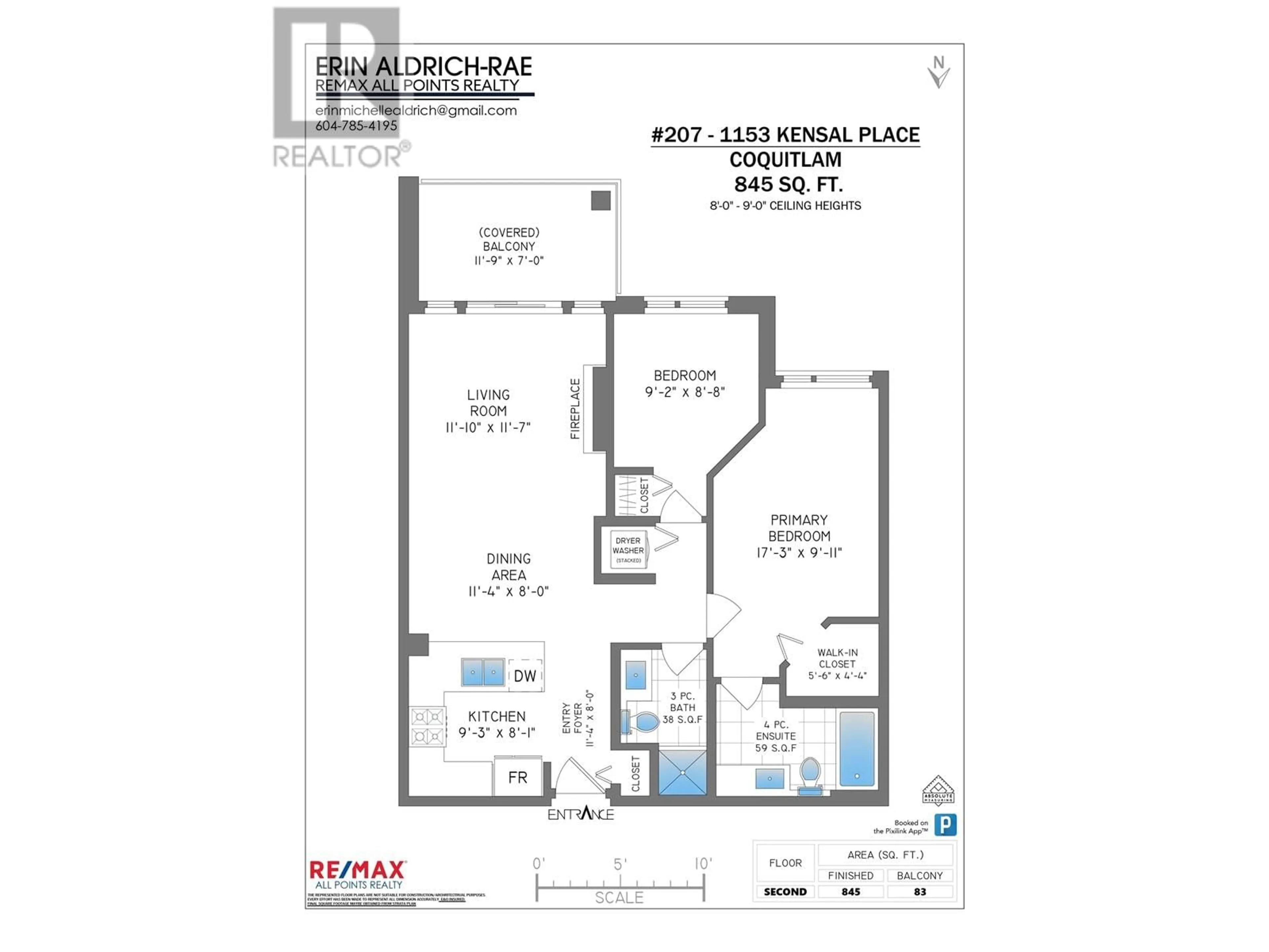 Floor plan for 207 - 1153 KENSAL PLACE, Coquitlam British Columbia V3B0G8