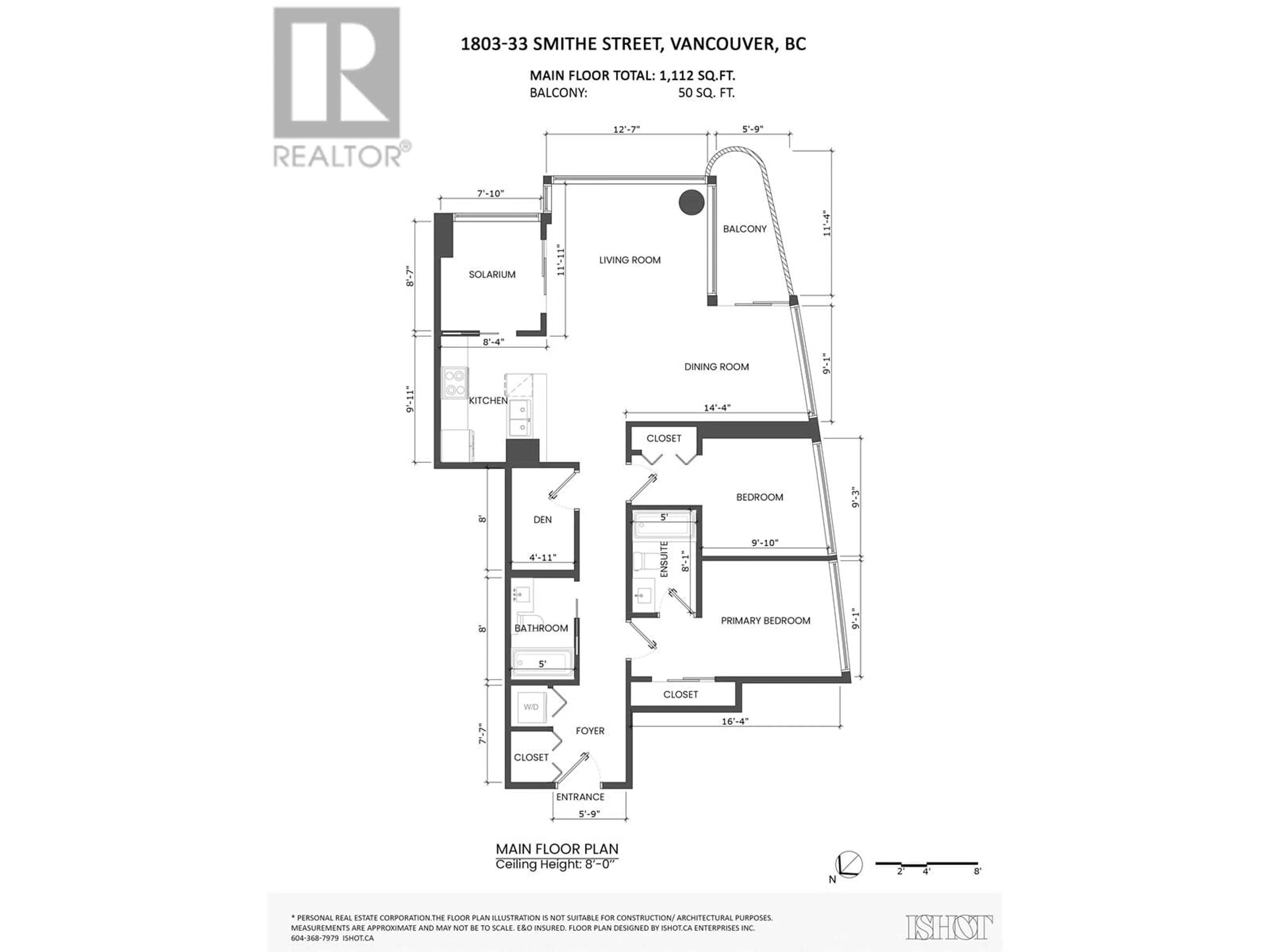 Floor plan for 1803 33 SMITHE STREET, Vancouver British Columbia V6B0B5