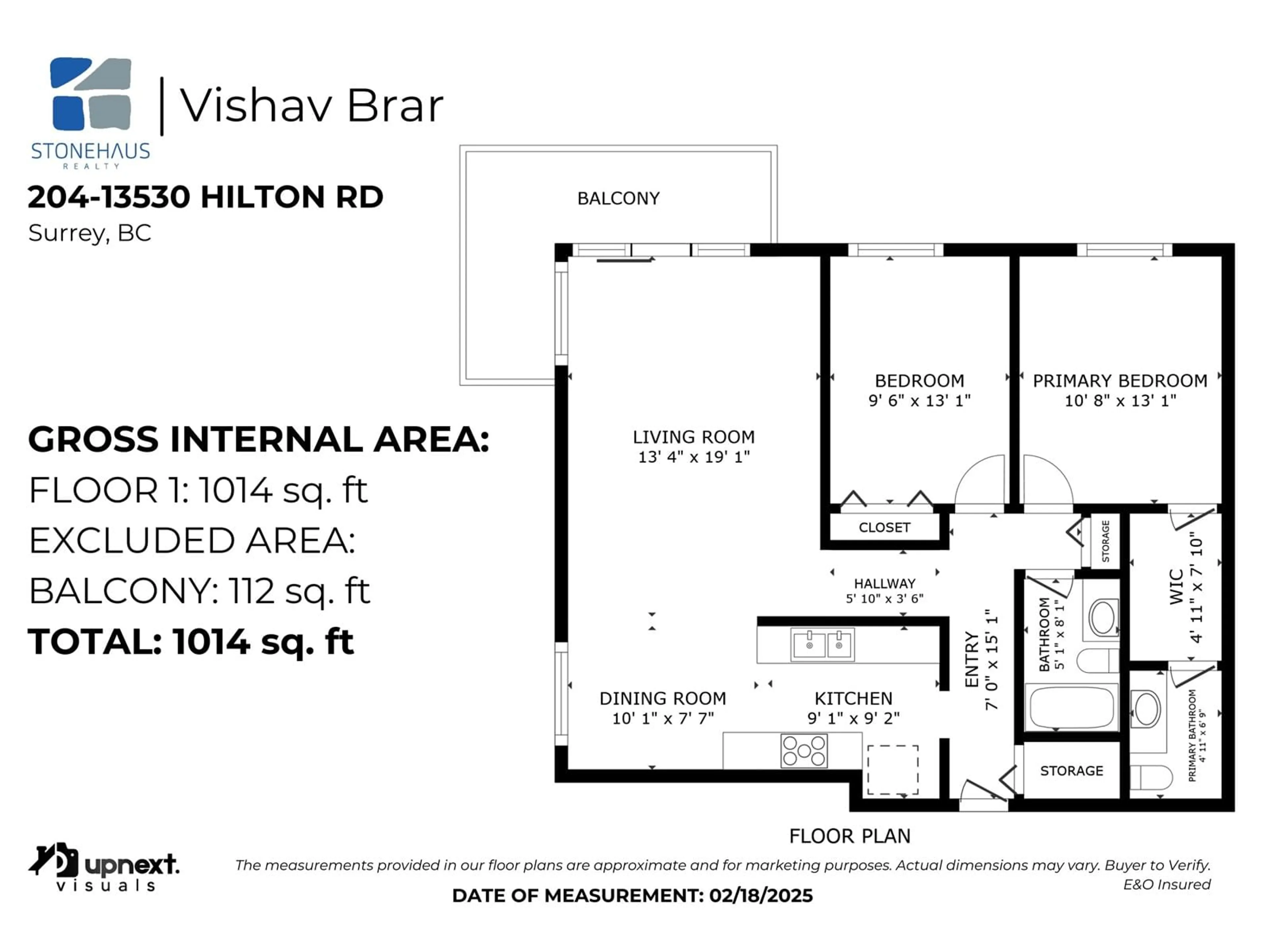 Floor plan for 204 13530 HILTON ROAD, Surrey British Columbia V3R5J4