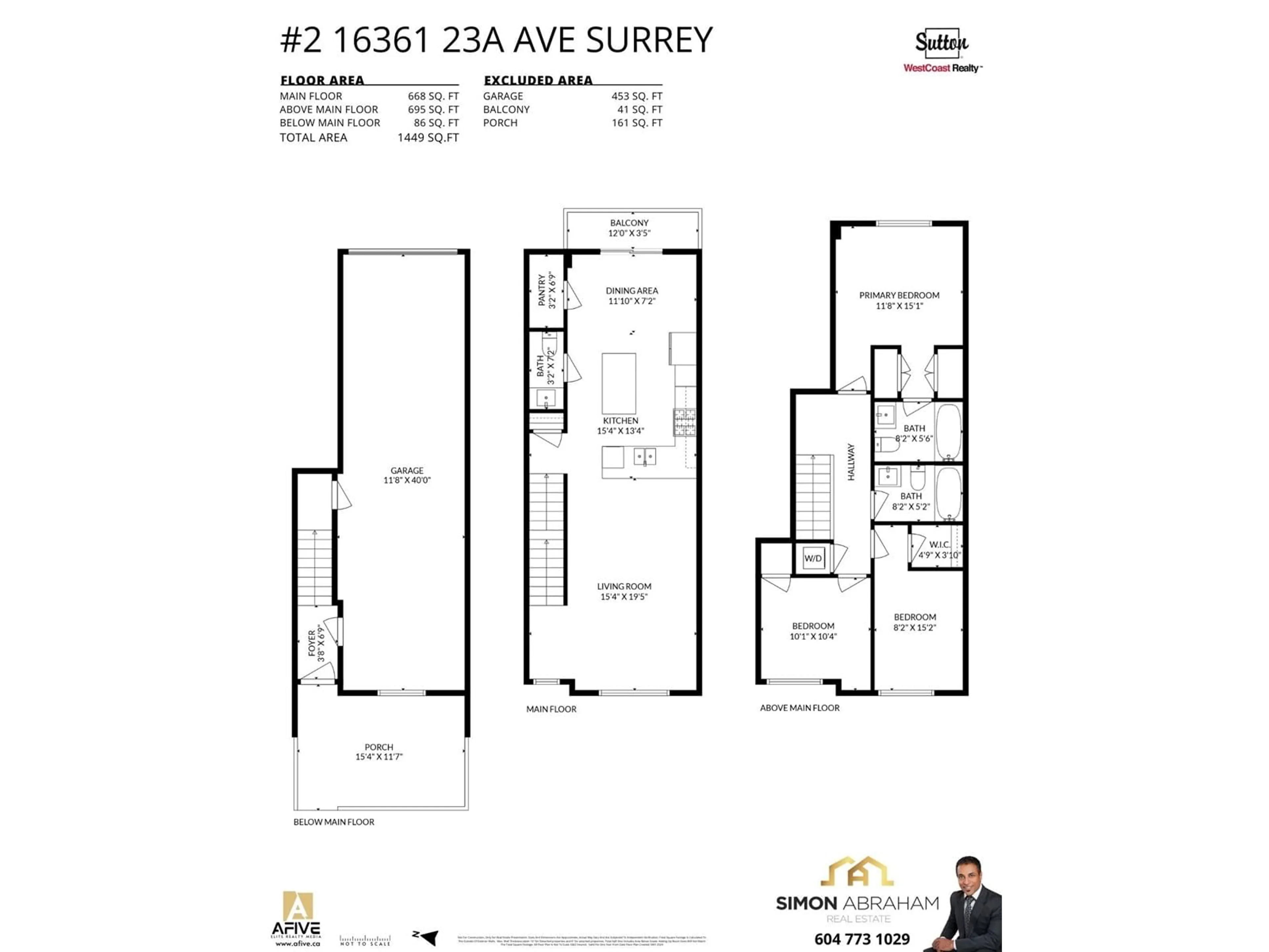 Floor plan for 2 16361 23A AVENUE, Surrey British Columbia V3Z0V9