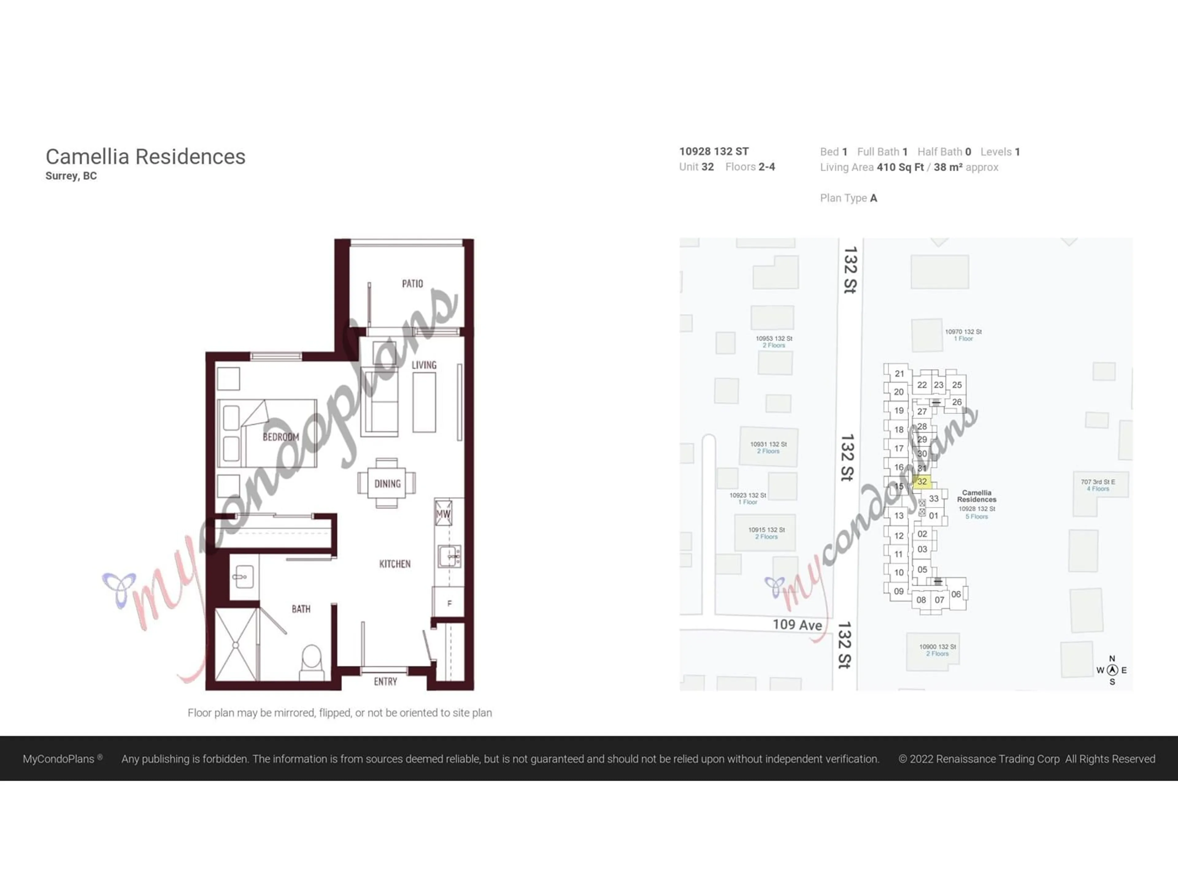 Floor plan for 232 10928 132 STREET, Surrey British Columbia V3T3W7