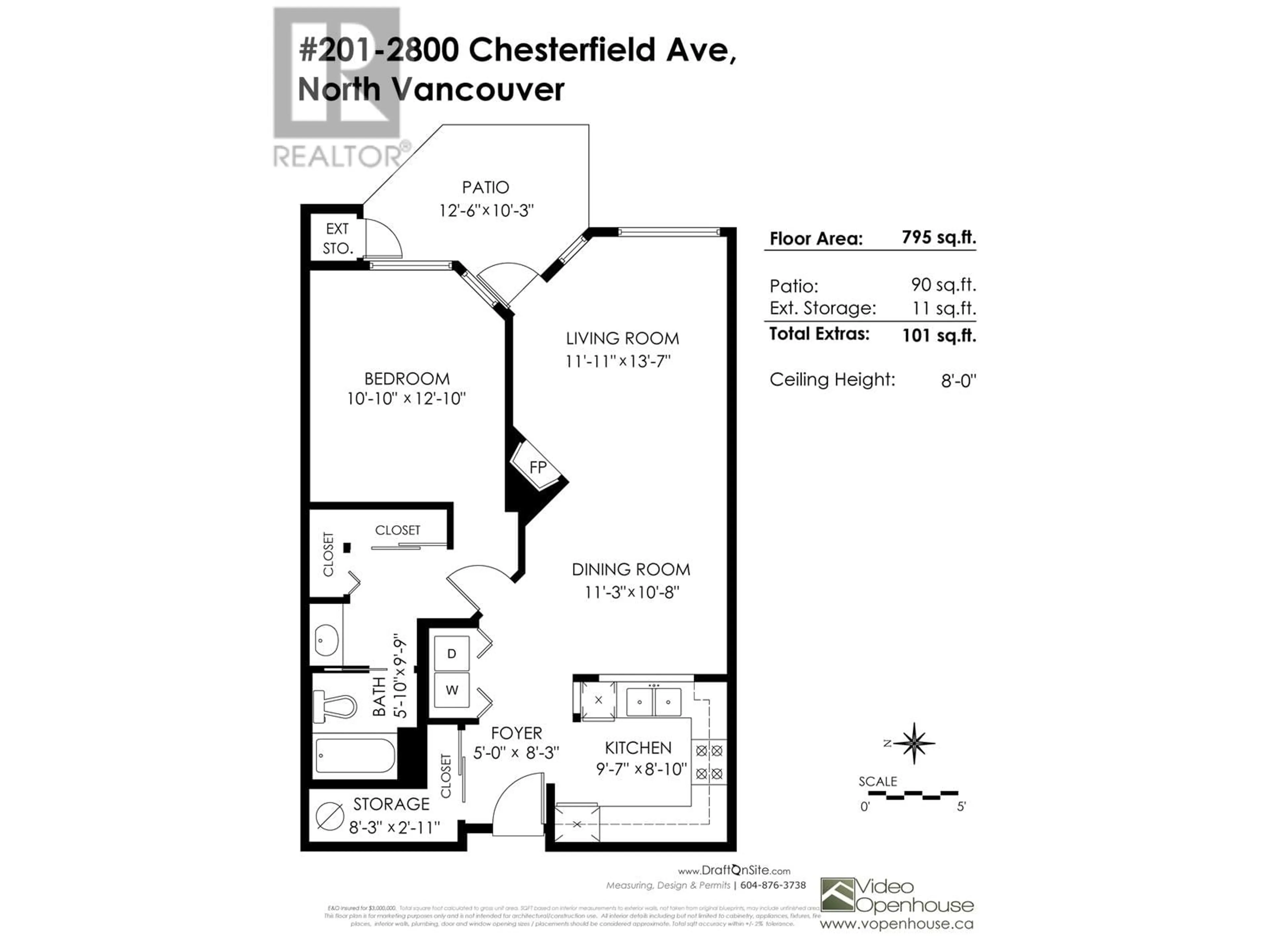 Floor plan for 201 2800 CHESTERFIELD AVENUE, North Vancouver British Columbia V7N4M1