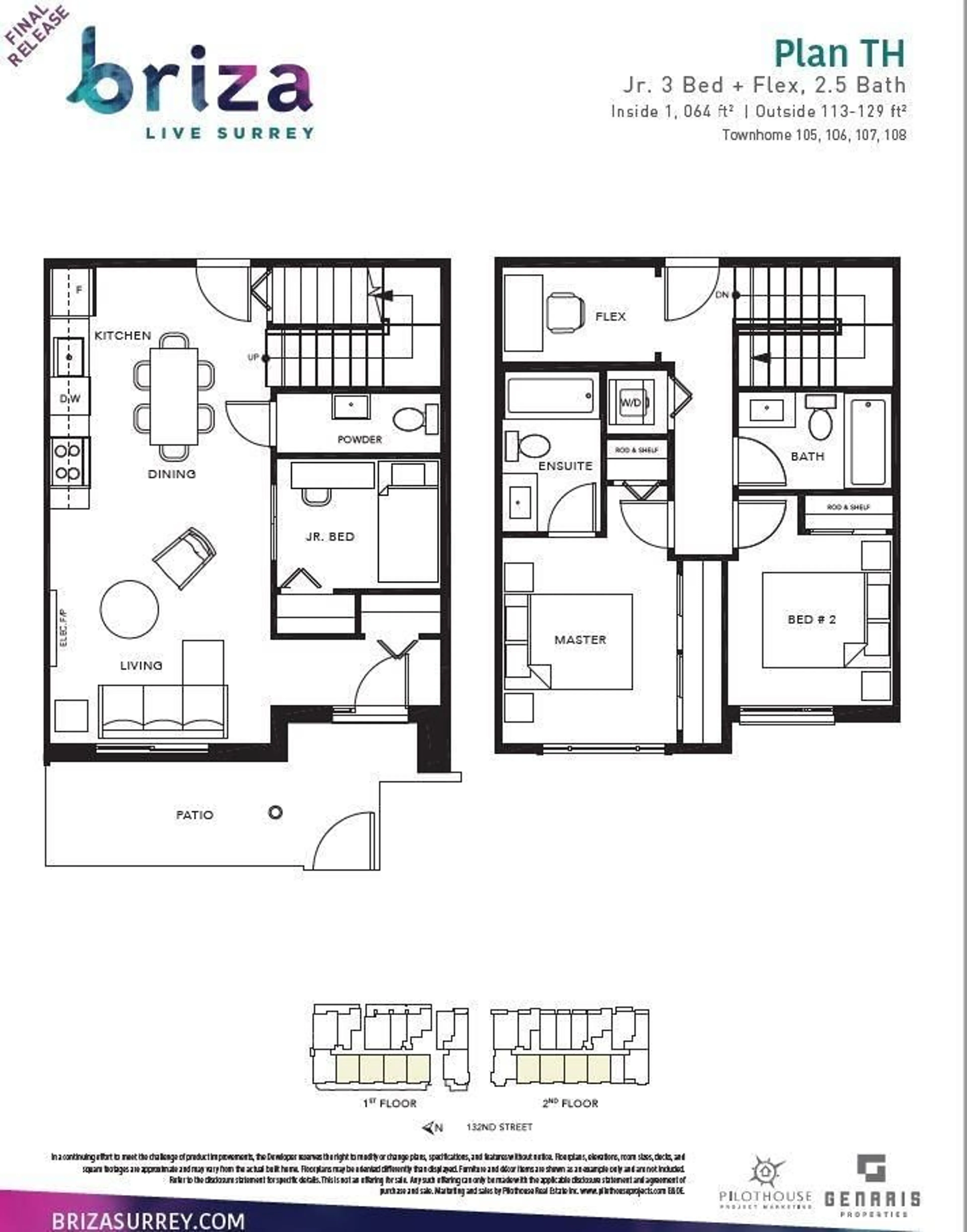 Floor plan for 108 10616 132 STREET, Surrey British Columbia V3T3V8