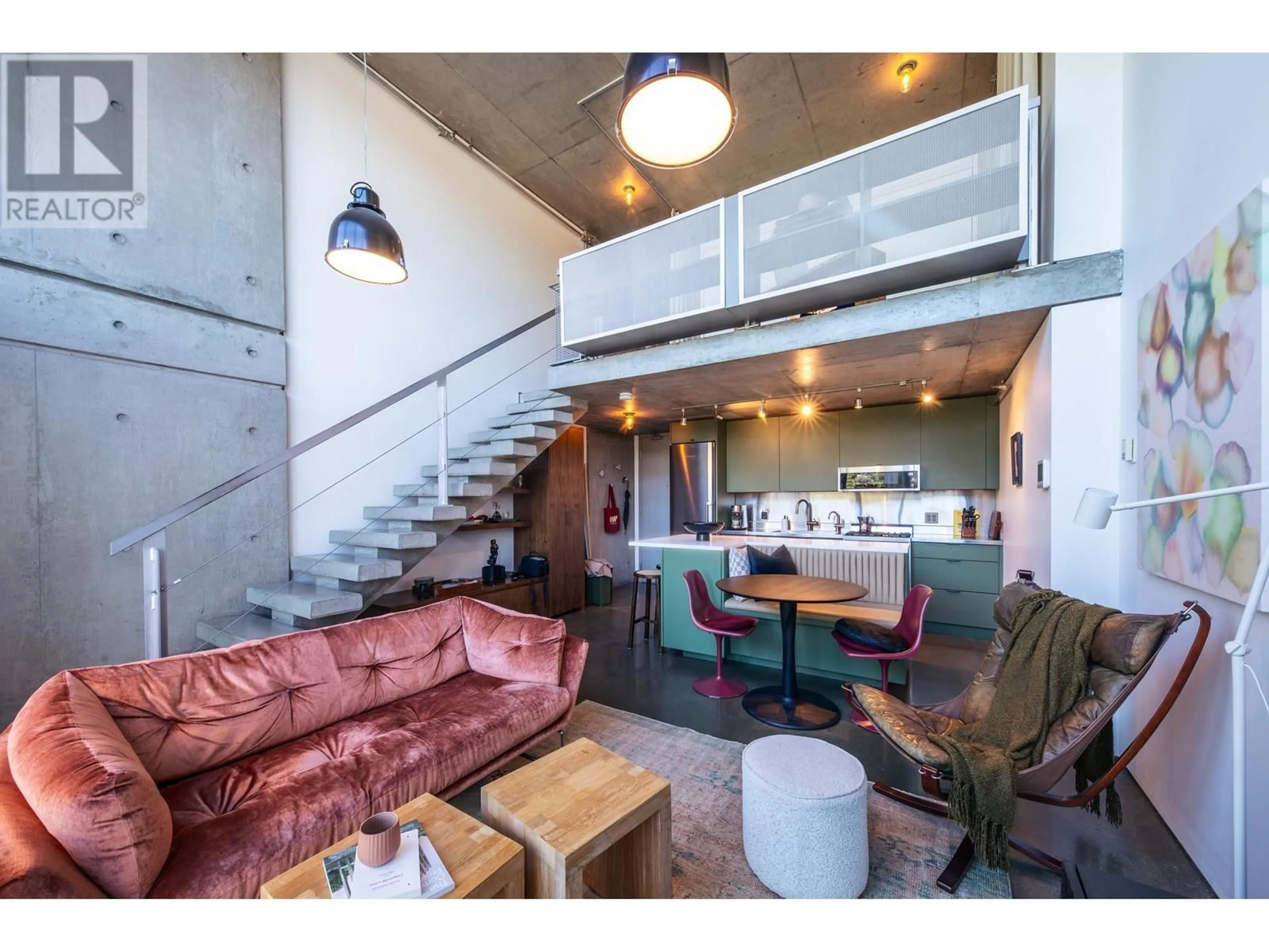 Living room with furniture, cement floor for 508 - 1540 2ND AVENUE, Vancouver British Columbia V6J1H2