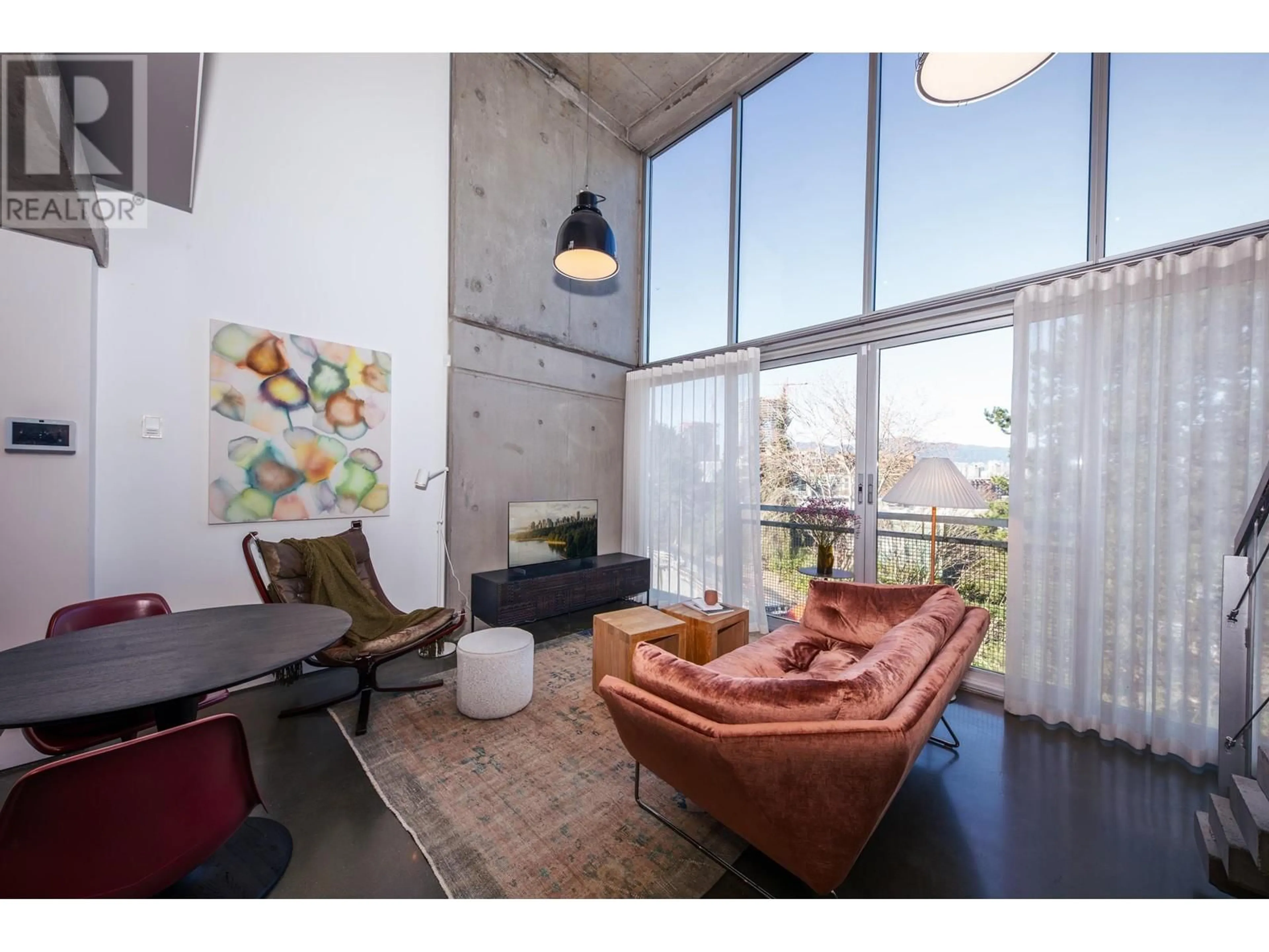 Living room with furniture, cement floor for 508 - 1540 2ND AVENUE, Vancouver British Columbia V6J1H2