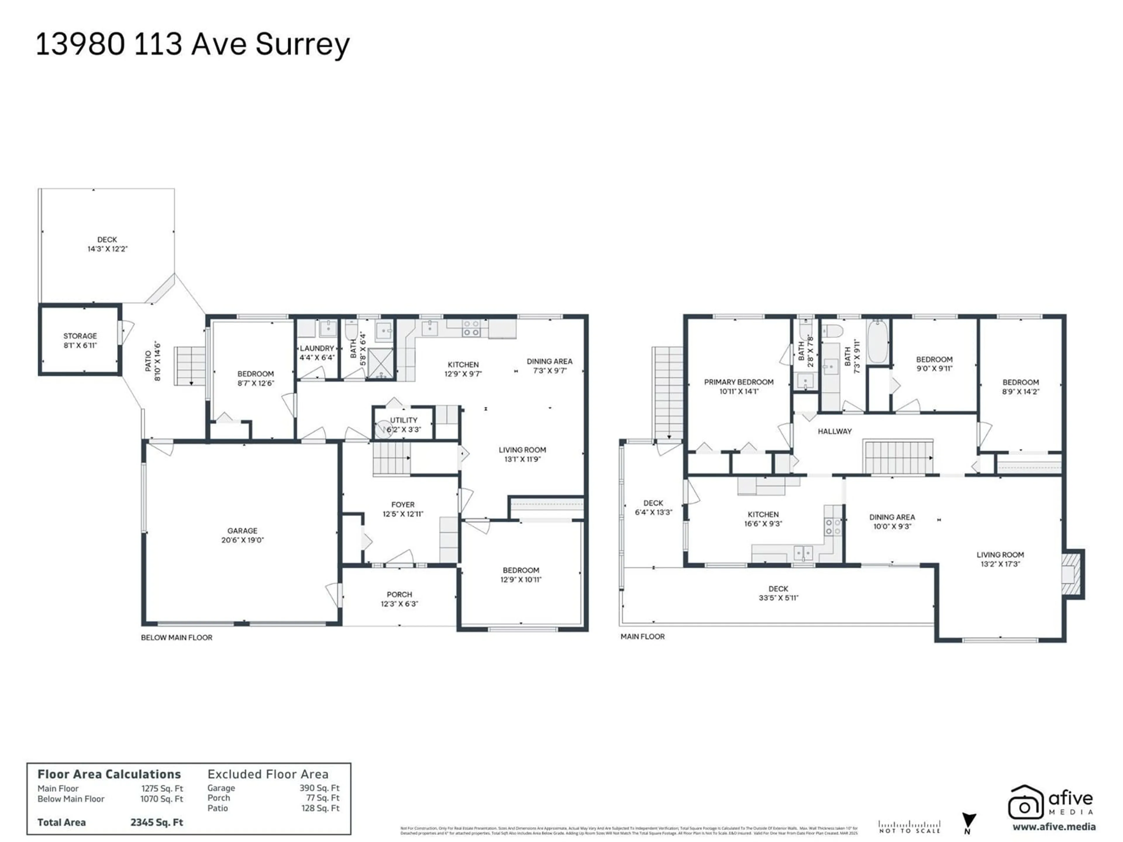 Floor plan for 13980 113, Surrey British Columbia V3R2J5