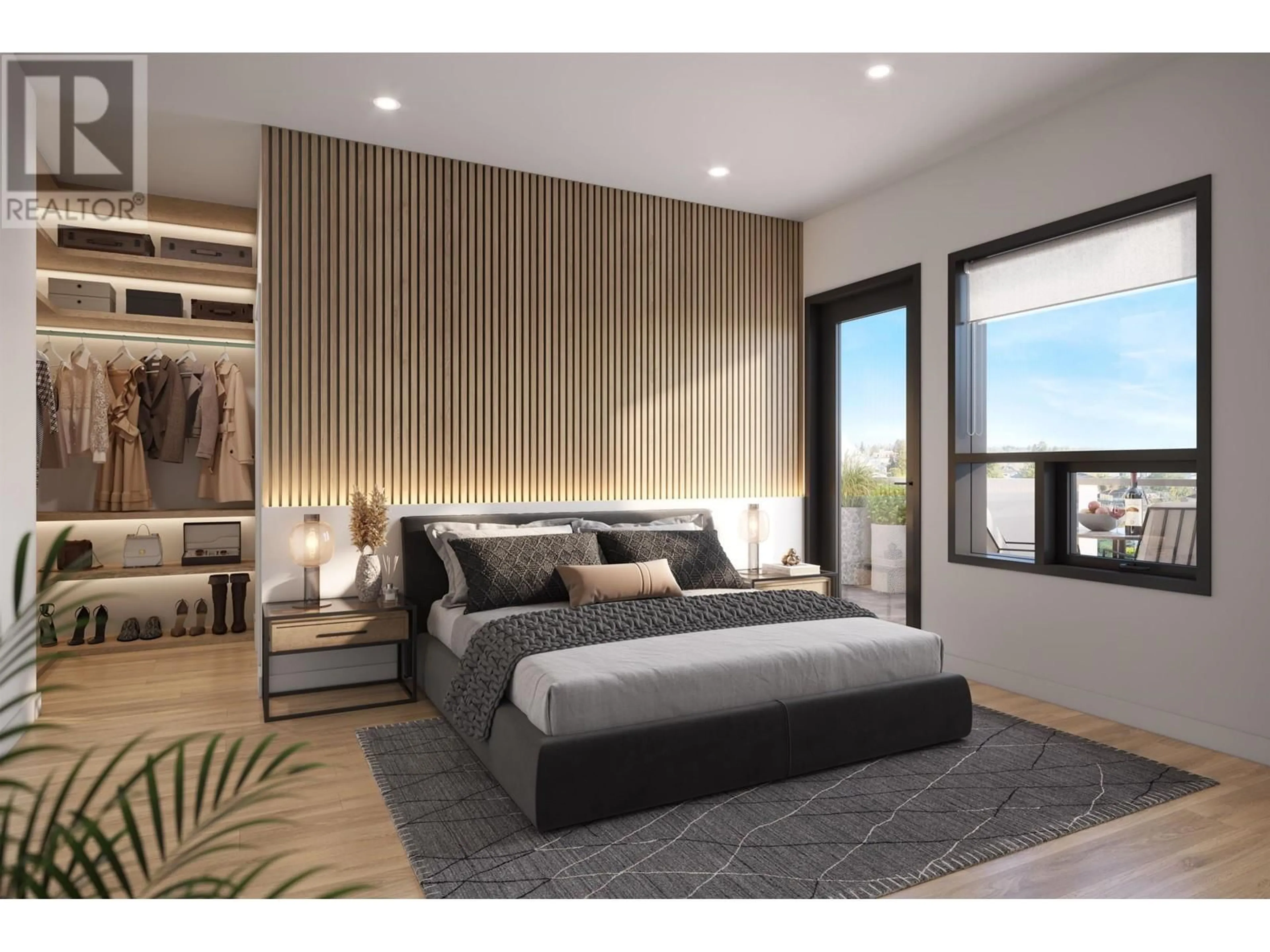 Bedroom with bed, wood/laminate floor for 125 W 41ST AVENUE, Vancouver British Columbia V5Y2S2
