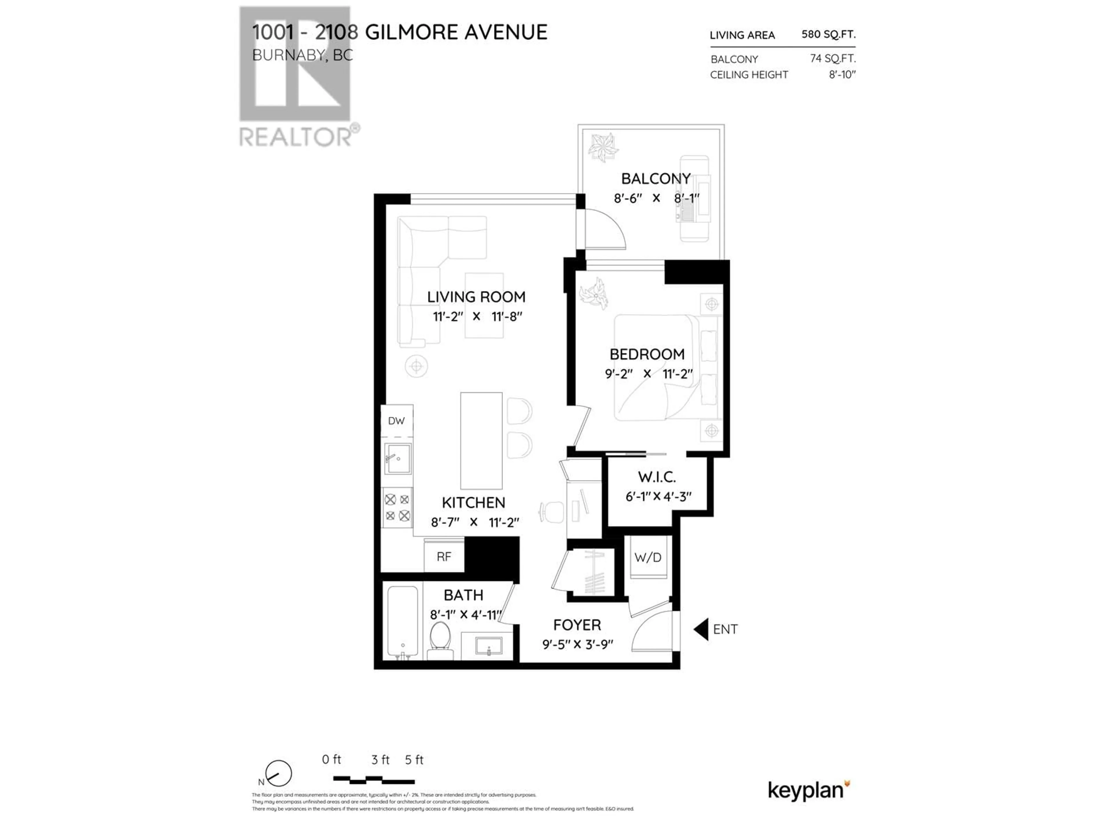 Floor plan for 1001 2108 GILMORE AVENUE, Burnaby British Columbia V5C0N8