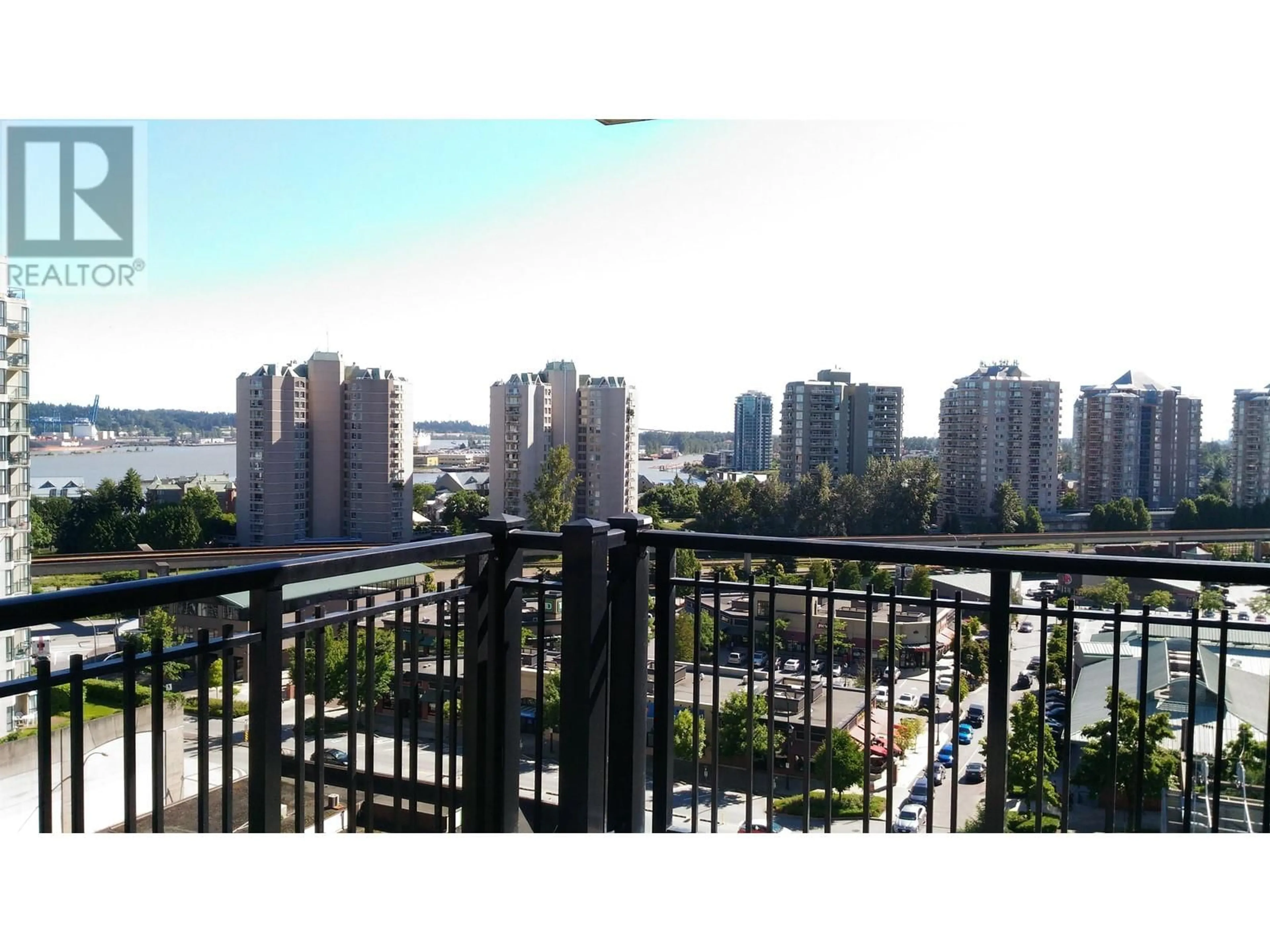 Balcony in the apartment, city buildings view from balcony for 907 833 AGNES STREET, New Westminster British Columbia V3M0B1