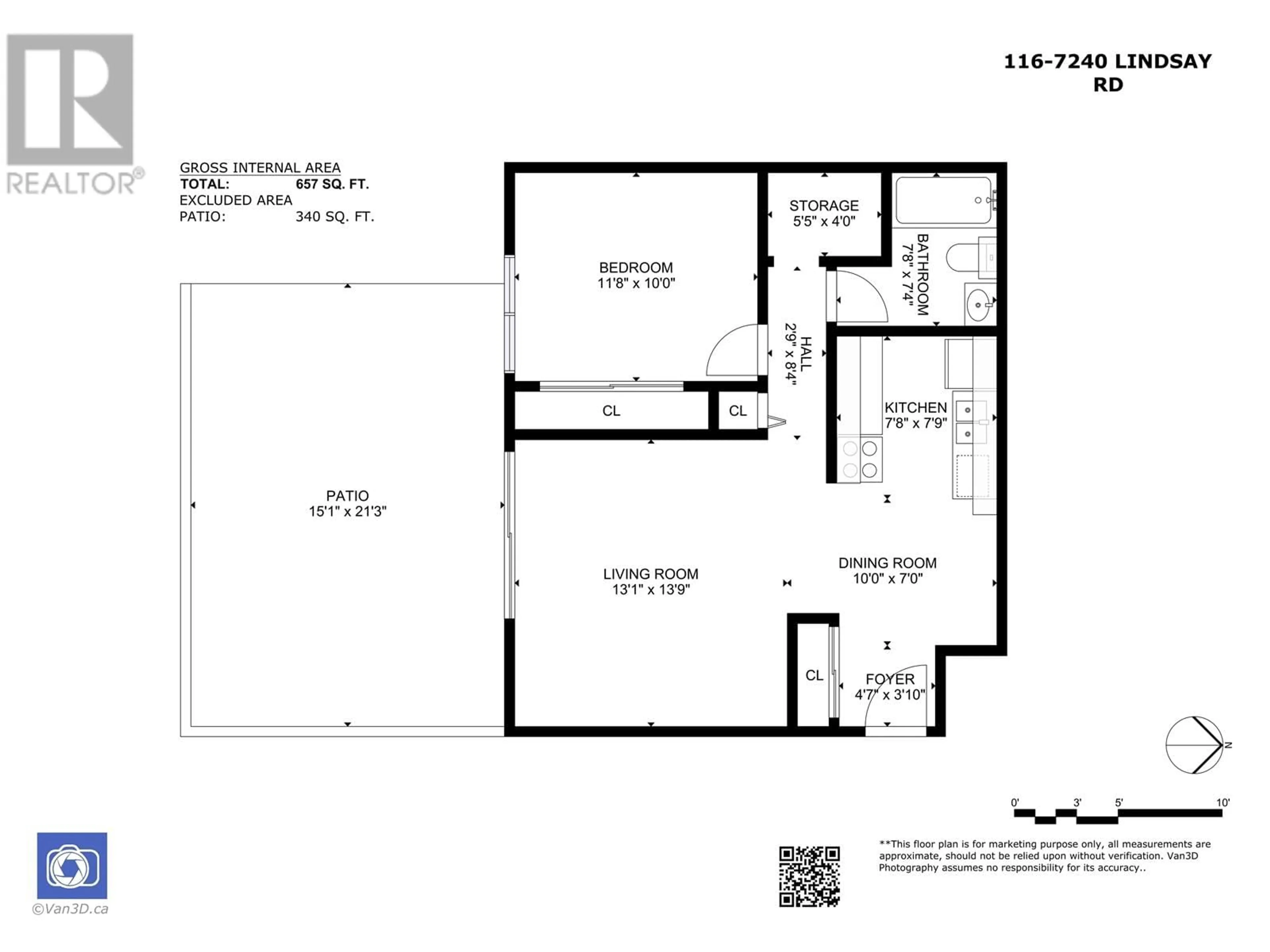 Floor plan for 116 - 7240 LINDSAY ROAD, Richmond British Columbia V7C3M6
