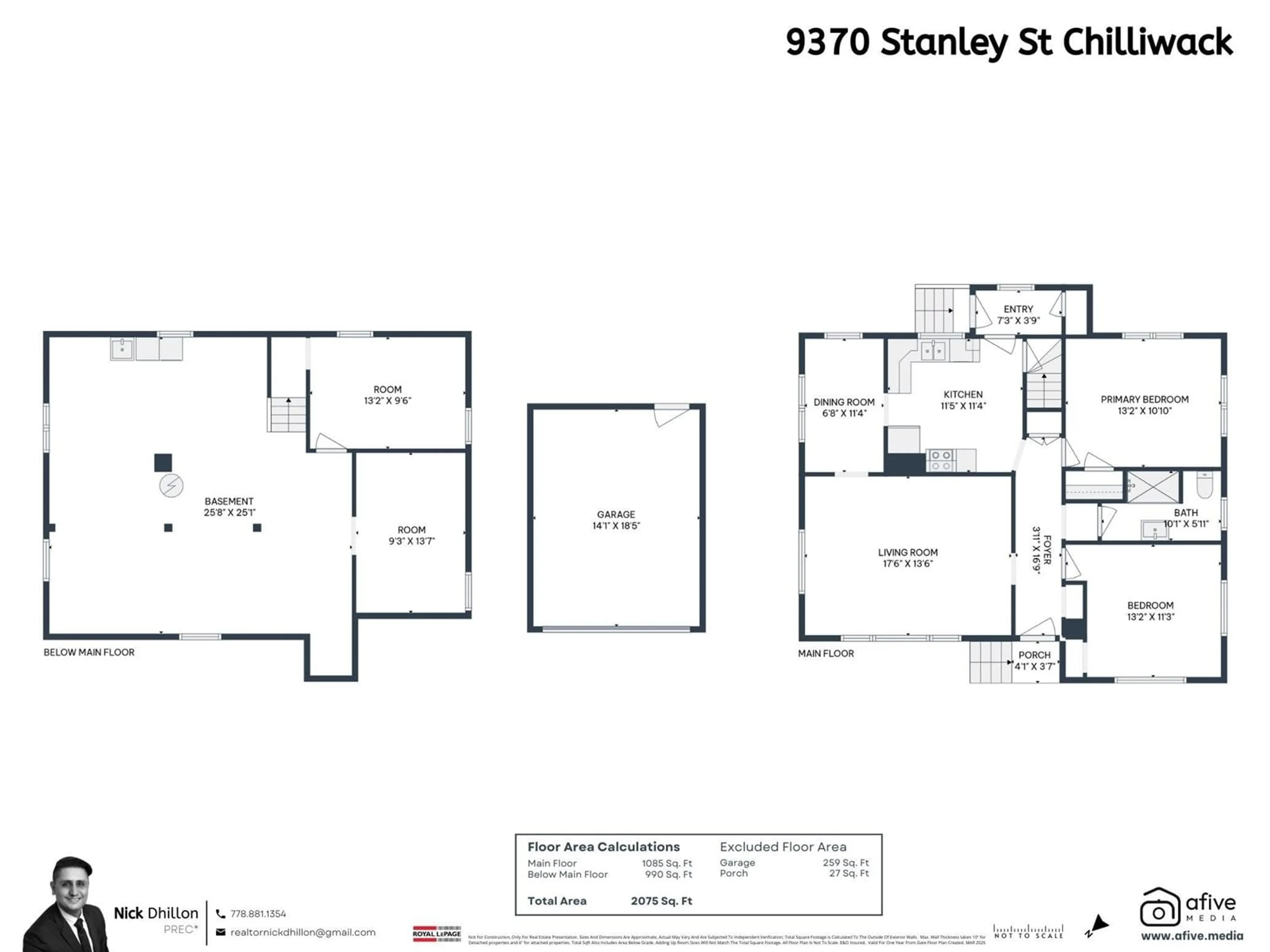 Floor plan for 9370 STANLEY STREET, Chilliwack British Columbia V2P3Y6
