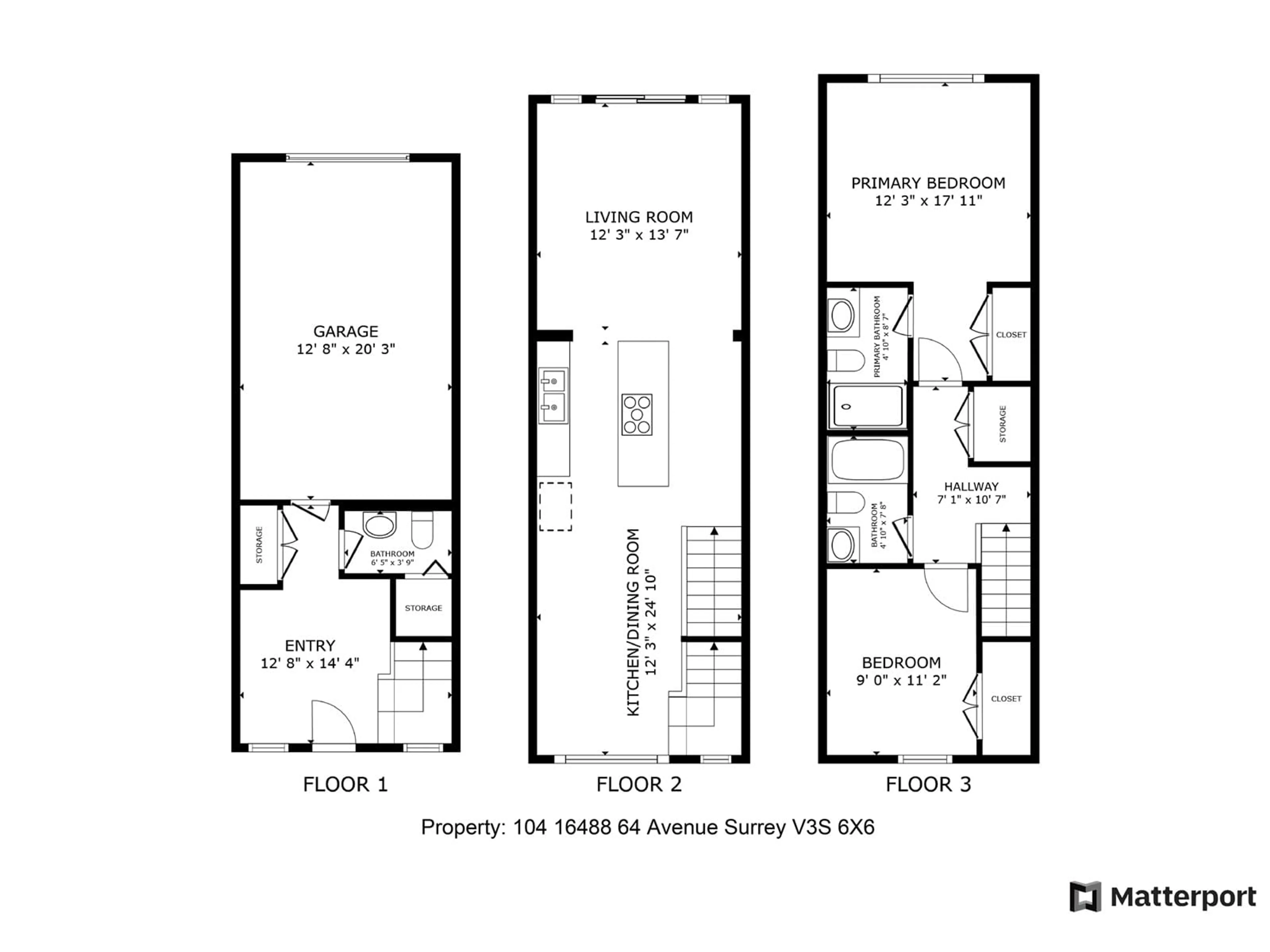 Floor plan for 104 - 16488 64, Surrey British Columbia V3S6X6