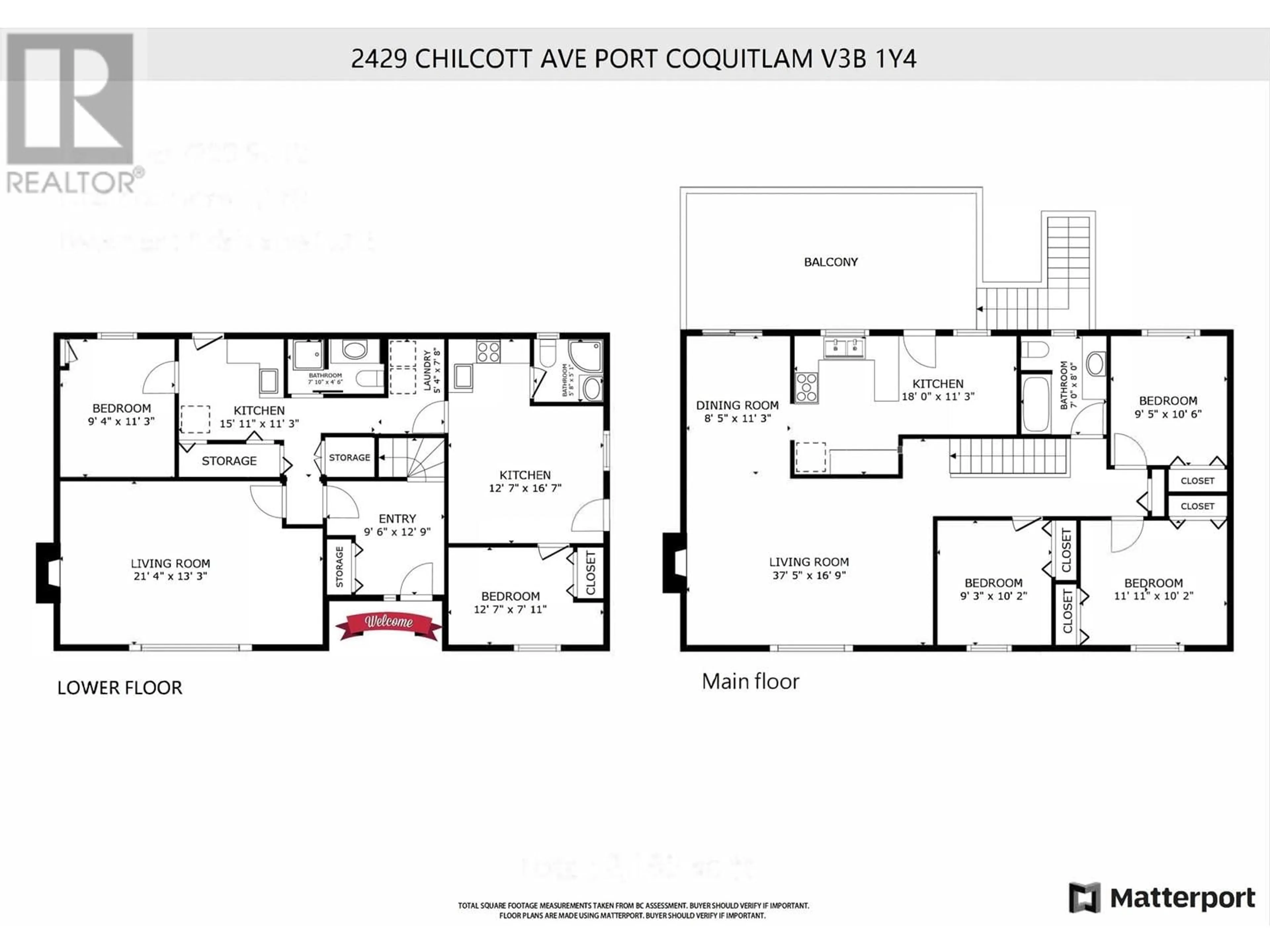 Floor plan for 2429 CHILCOTT AVENUE, Port Coquitlam British Columbia V3B1Y4