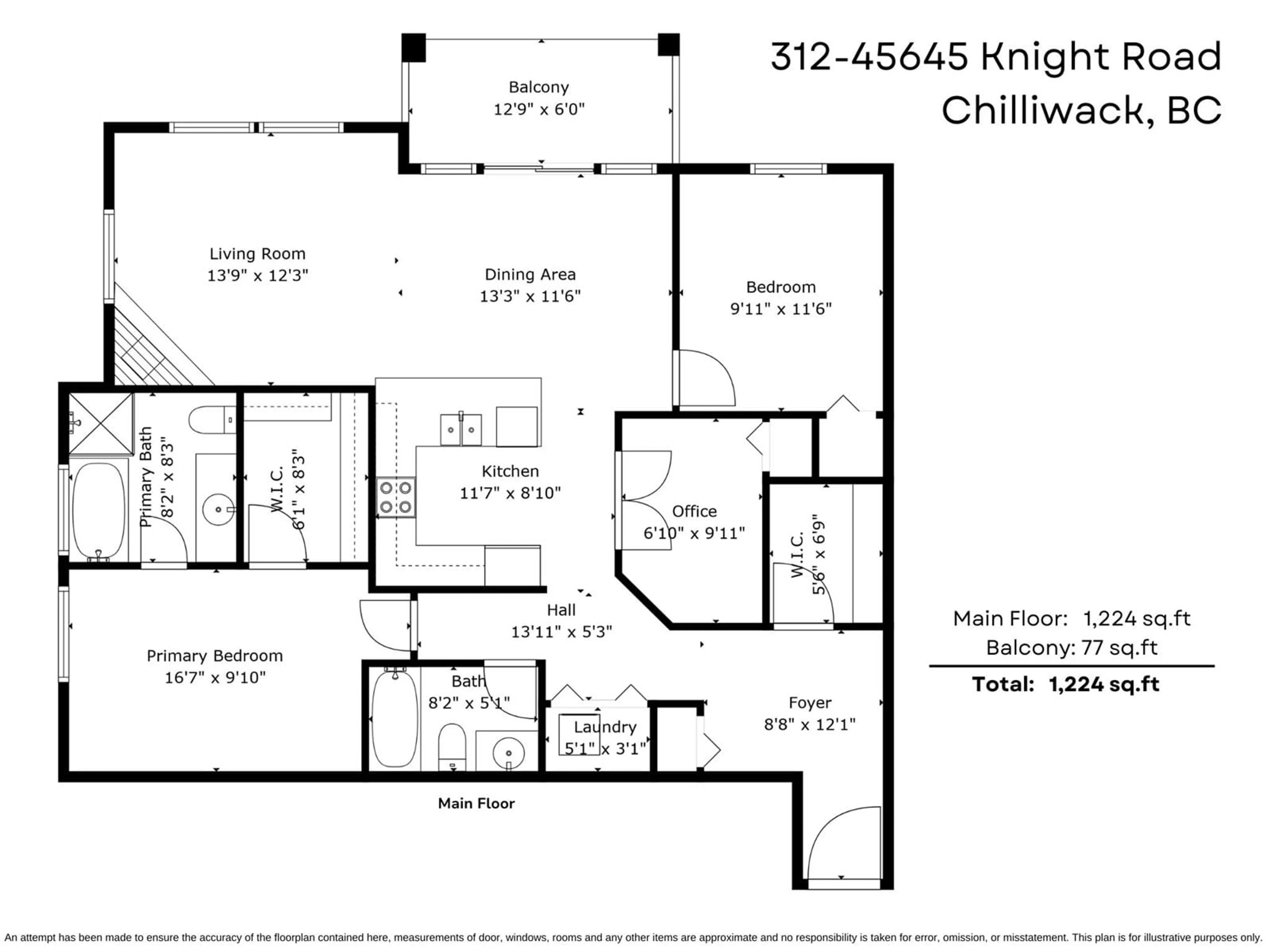 Floor plan for 312 - 45645 KNIGHT ROAD, Chilliwack British Columbia V2R0B1