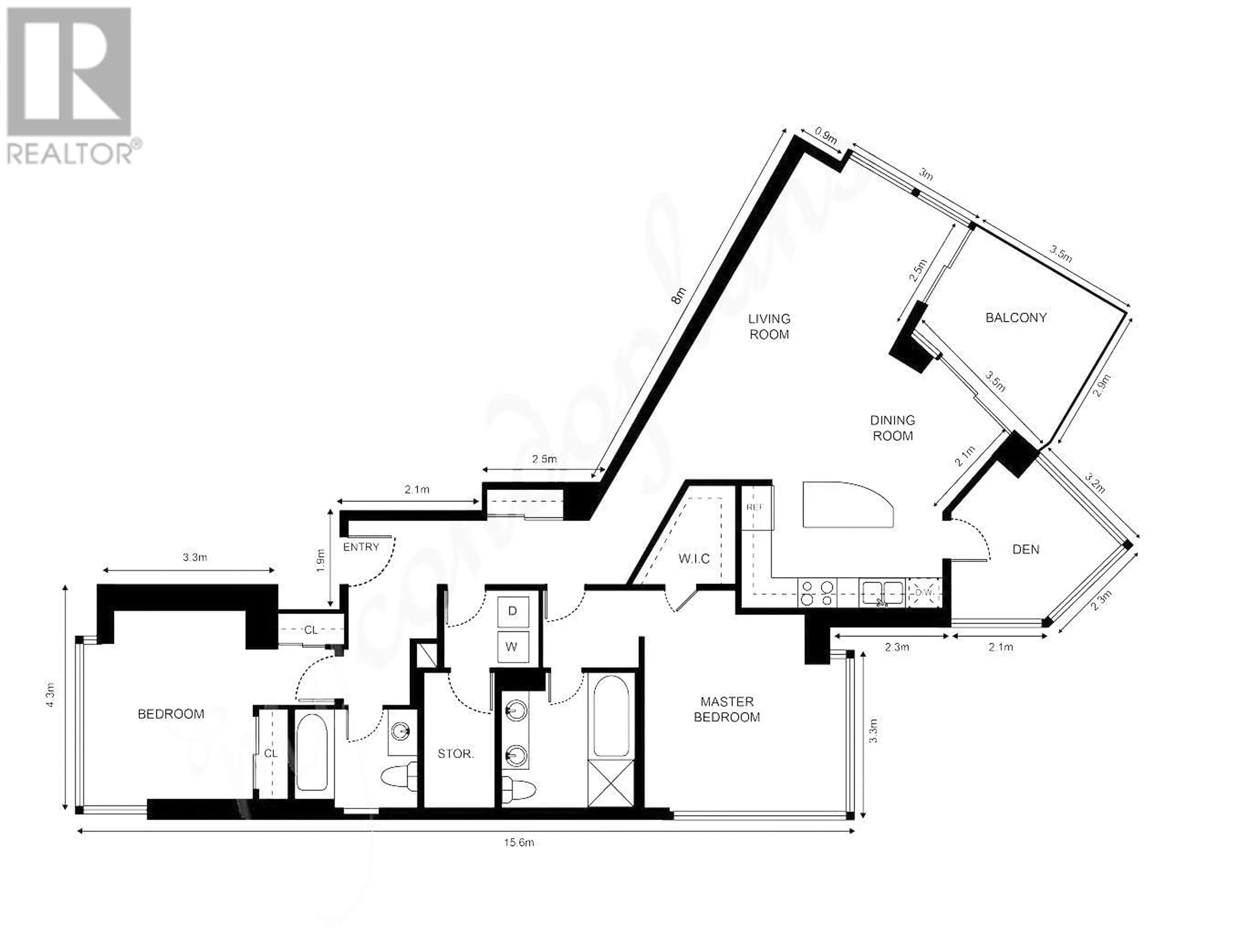 Floor plan for 1004 1650 BAYSHORE DRIVE, Vancouver British Columbia V6G3K2