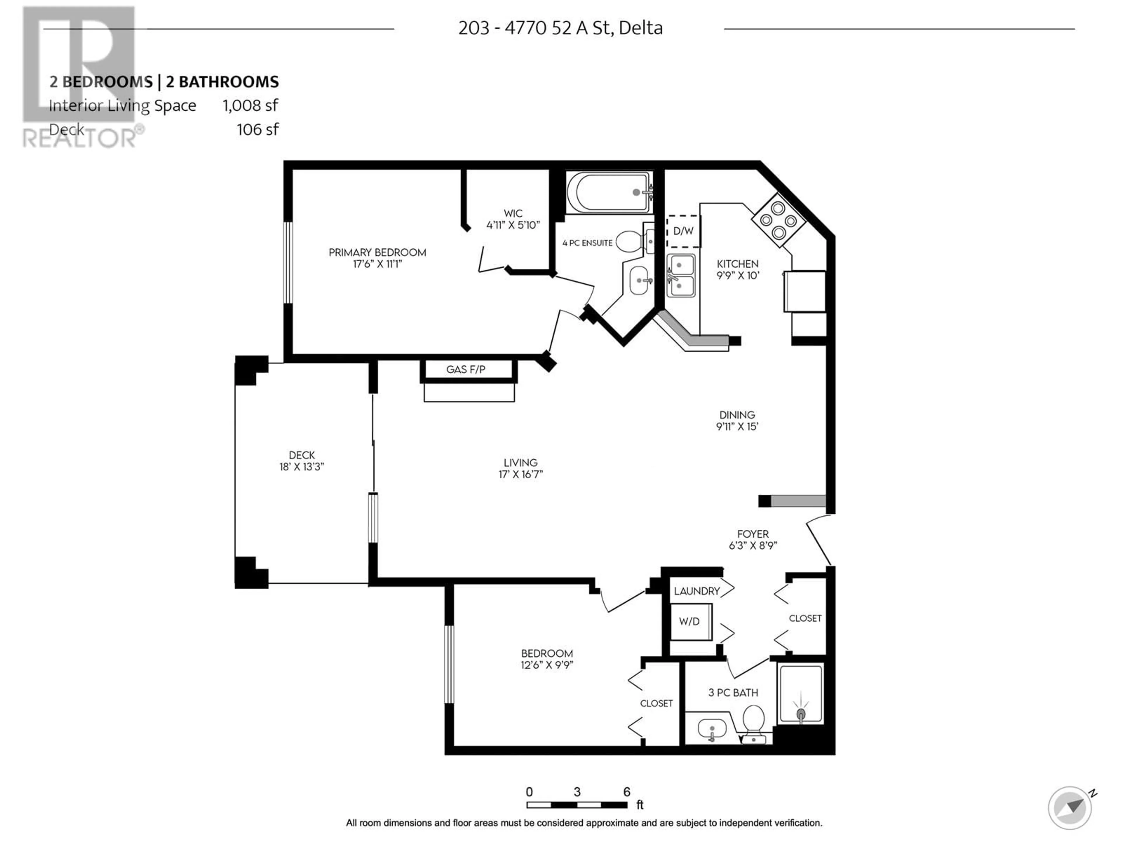 Floor plan for 203 4770 52A STREET, Ladner British Columbia V4K5B5