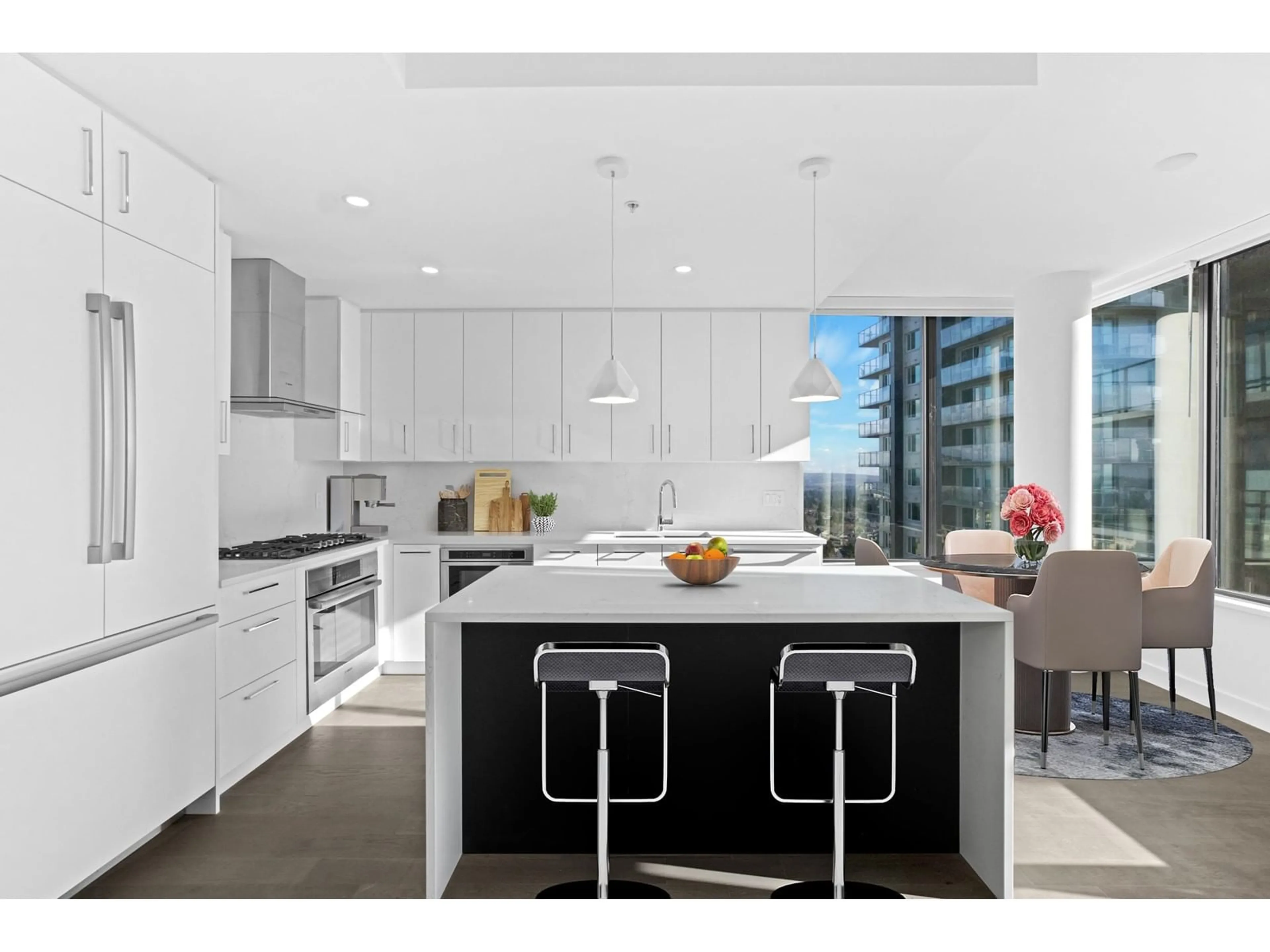 Contemporary kitchen, ceramic/tile floor for 1404 - 1588 JOHNSTON, White Rock British Columbia V4B0C5