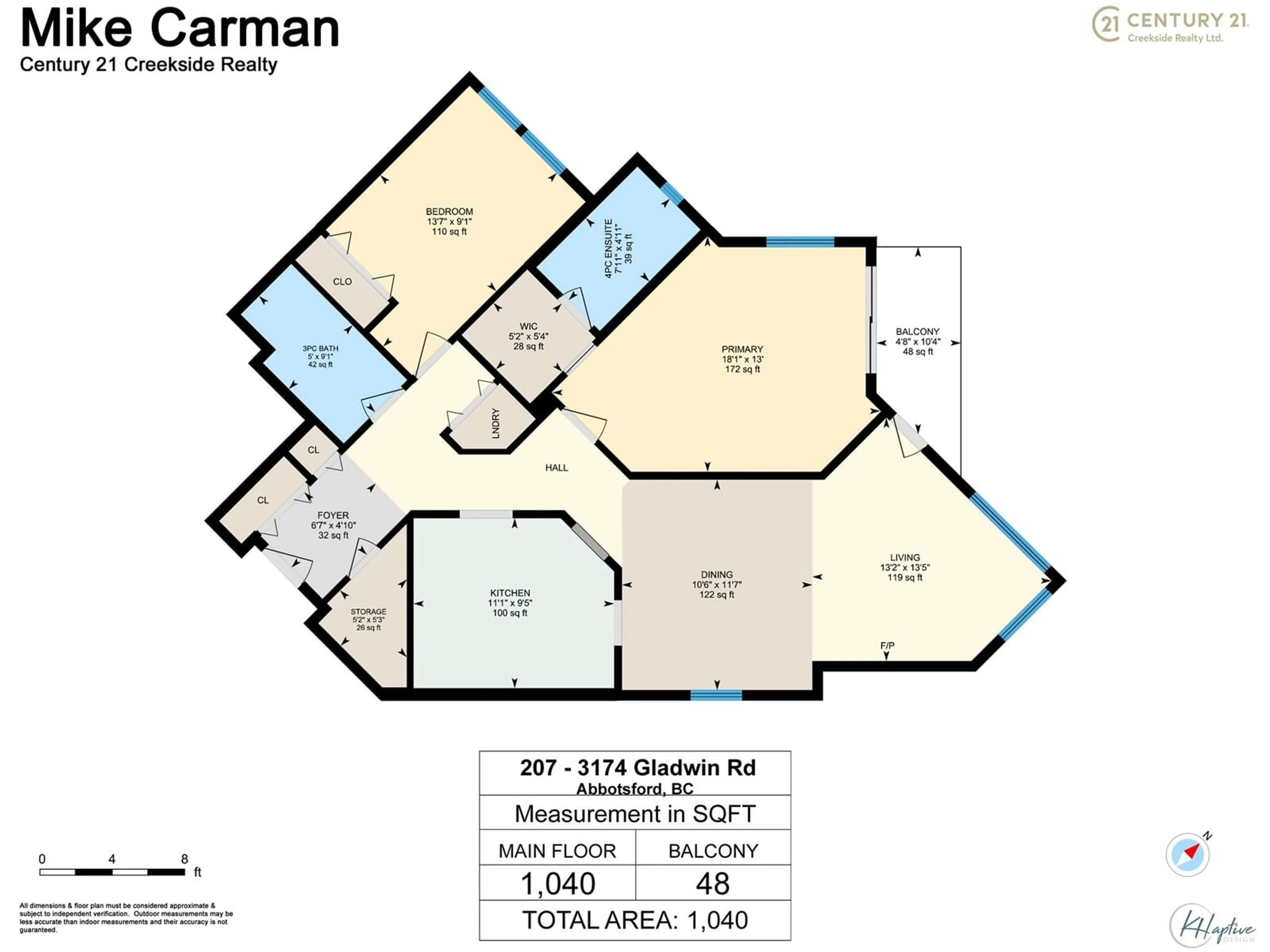Floor plan for 207 - 3174 GLADWIN, Abbotsford British Columbia V2T5T5