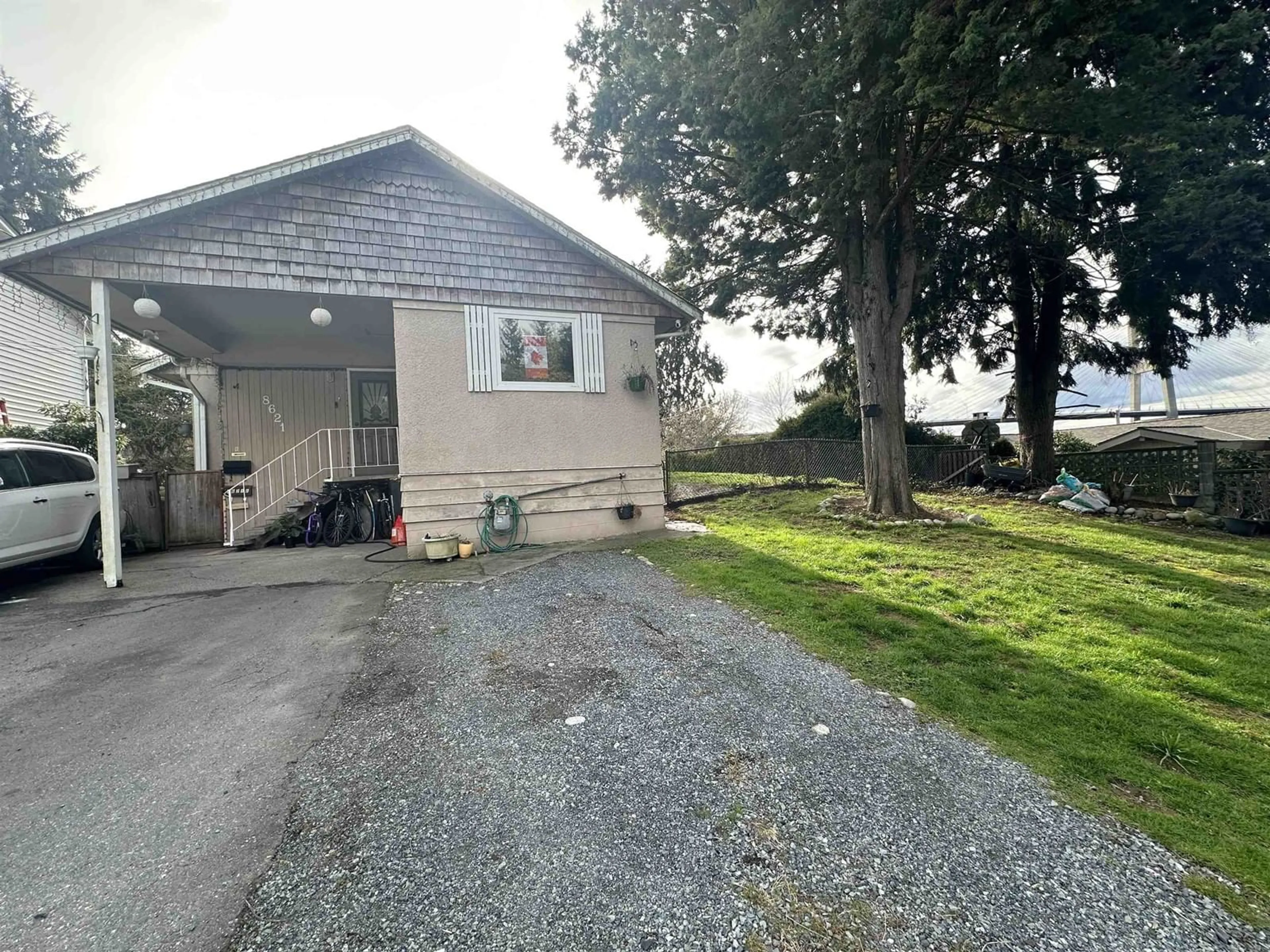 A pic from outside/outdoor area/front of a property/back of a property/a pic from drone, water/lake/river/ocean view for 8621 ARPE, Delta British Columbia V4C3Y1
