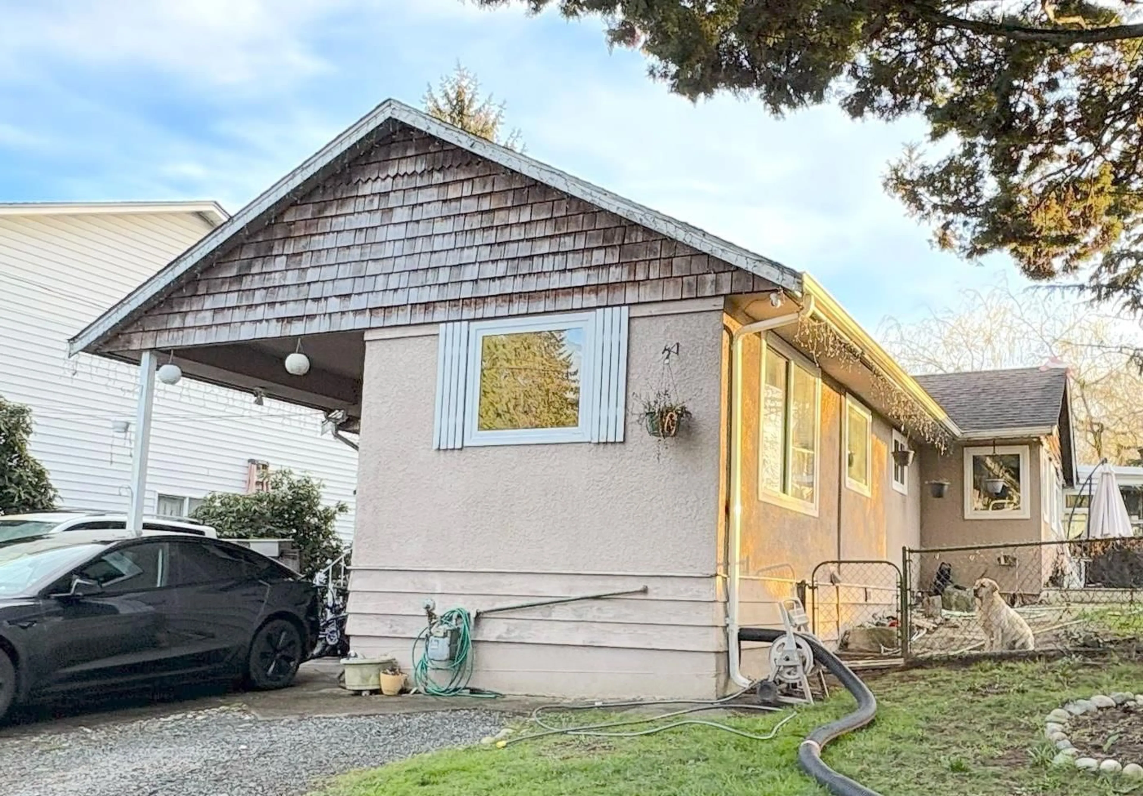Home with vinyl exterior material, street for 8621 ARPE, Delta British Columbia V4C3Y1