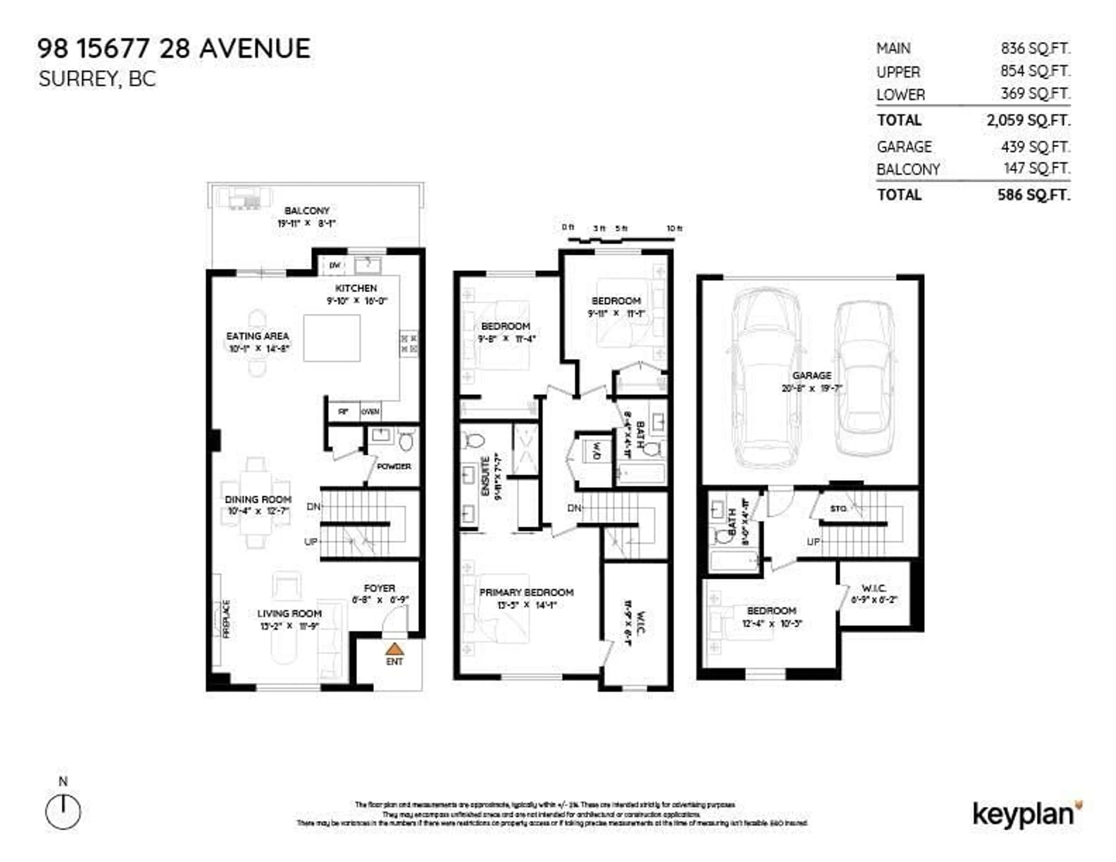 Floor plan for 98 - 15677 28, Surrey British Columbia V3Z0E5