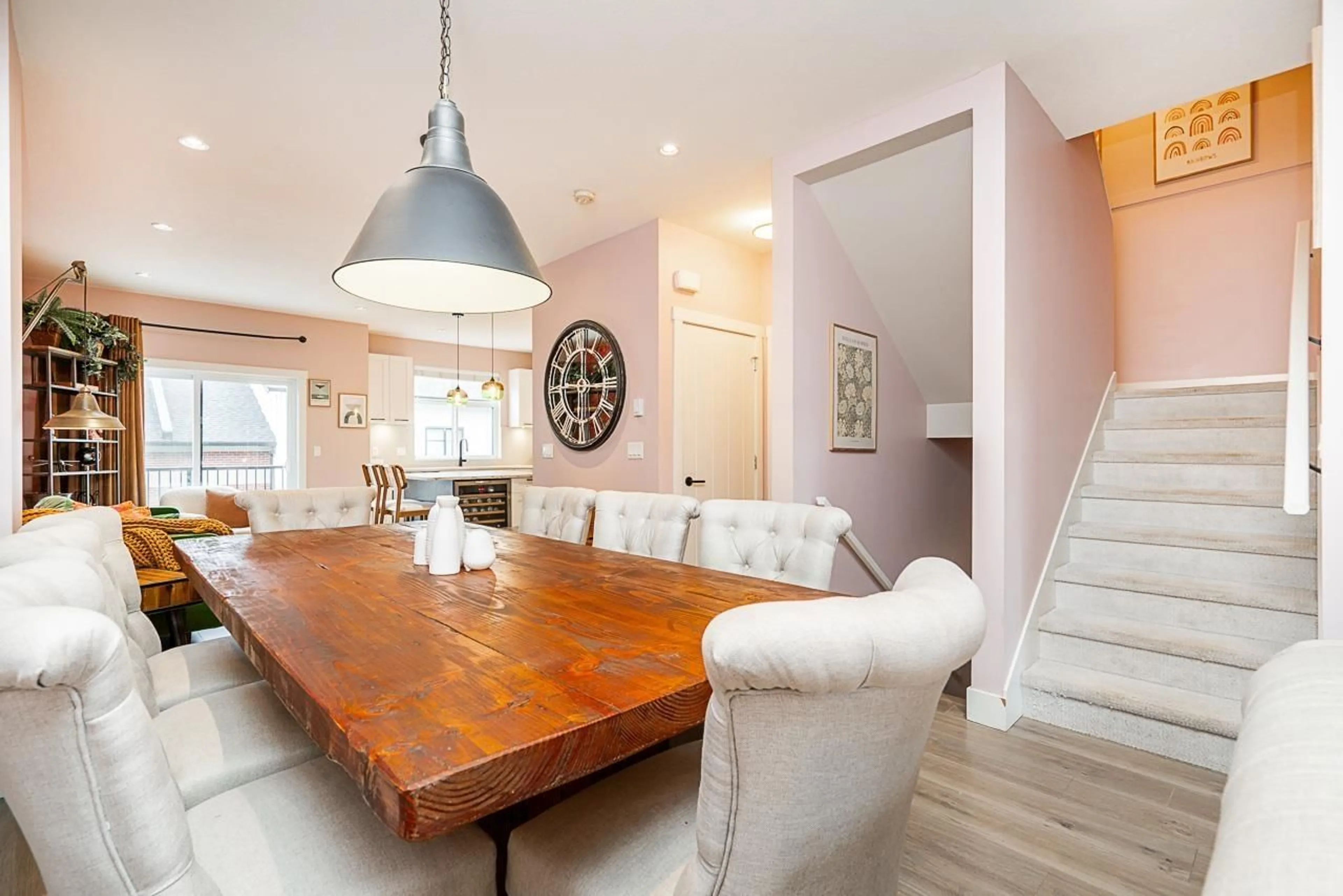 Dining room, wood/laminate floor for 98 - 15677 28, Surrey British Columbia V3Z0E5