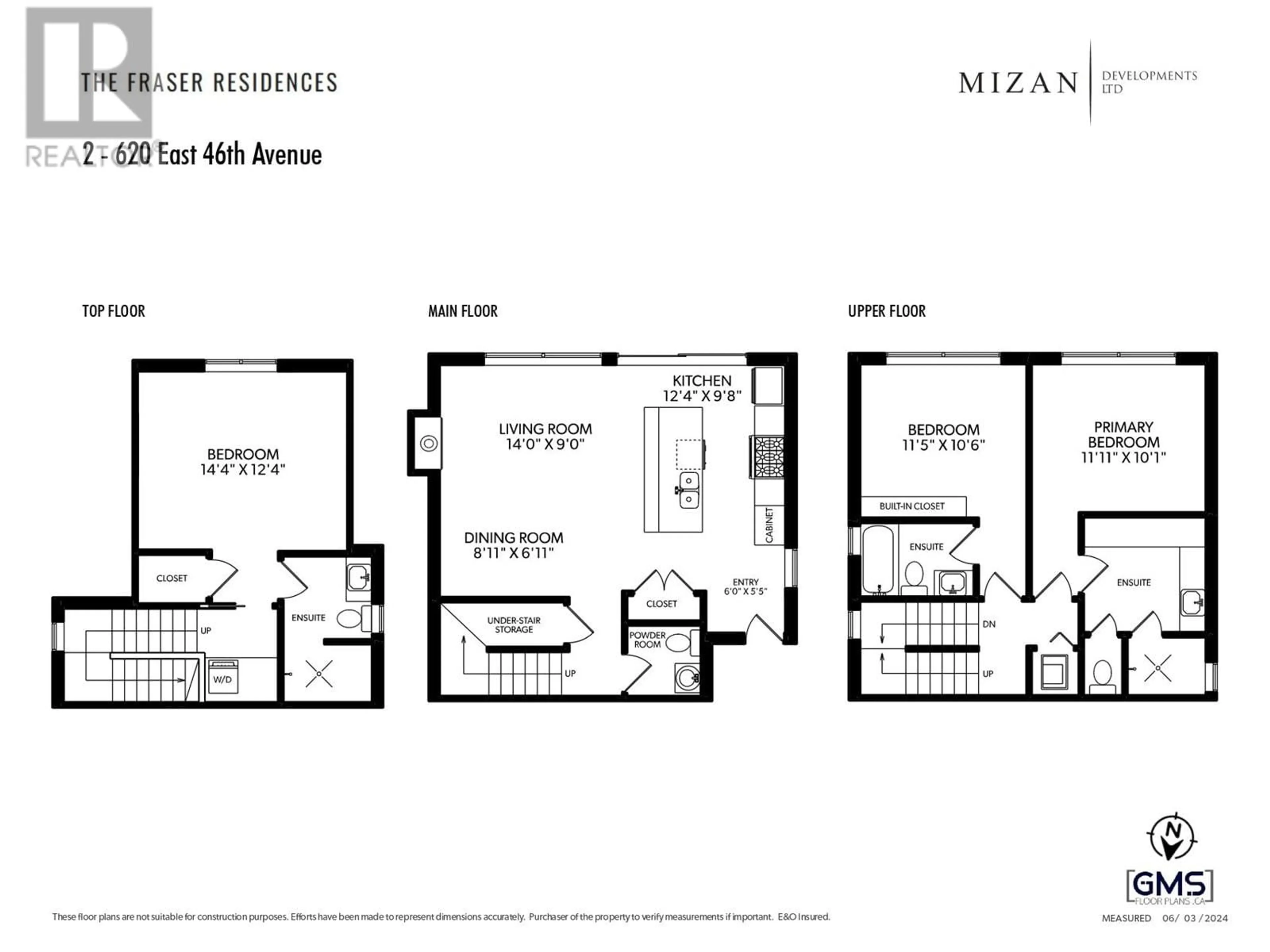 Floor plan for 2 - 638 46TH AVENUE, Vancouver British Columbia V5W2A3