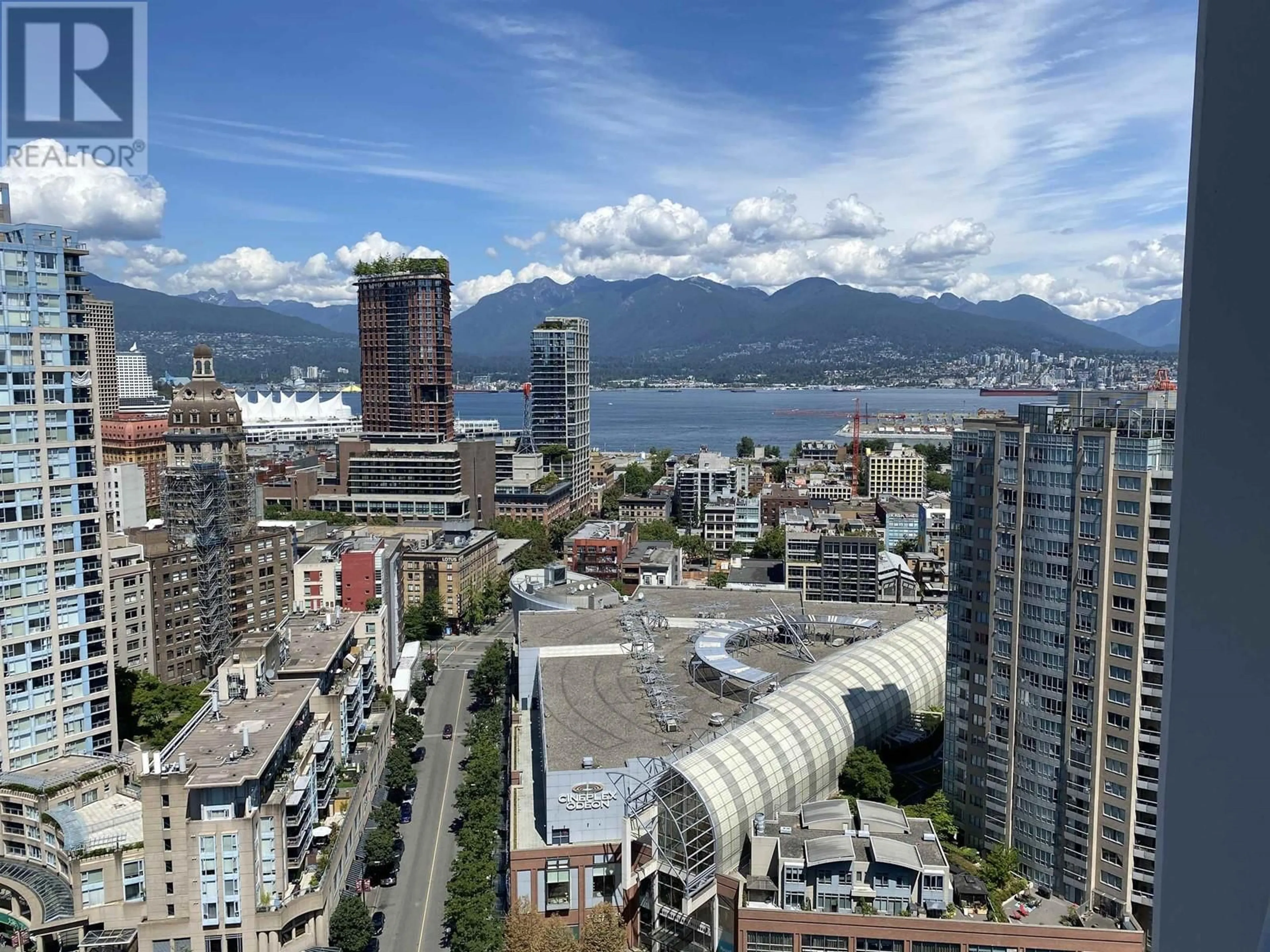 A pic from outside/outdoor area/front of a property/back of a property/a pic from drone, city buildings view from balcony for 3206 688 ABBOTT STREET, Vancouver British Columbia V6B0B9