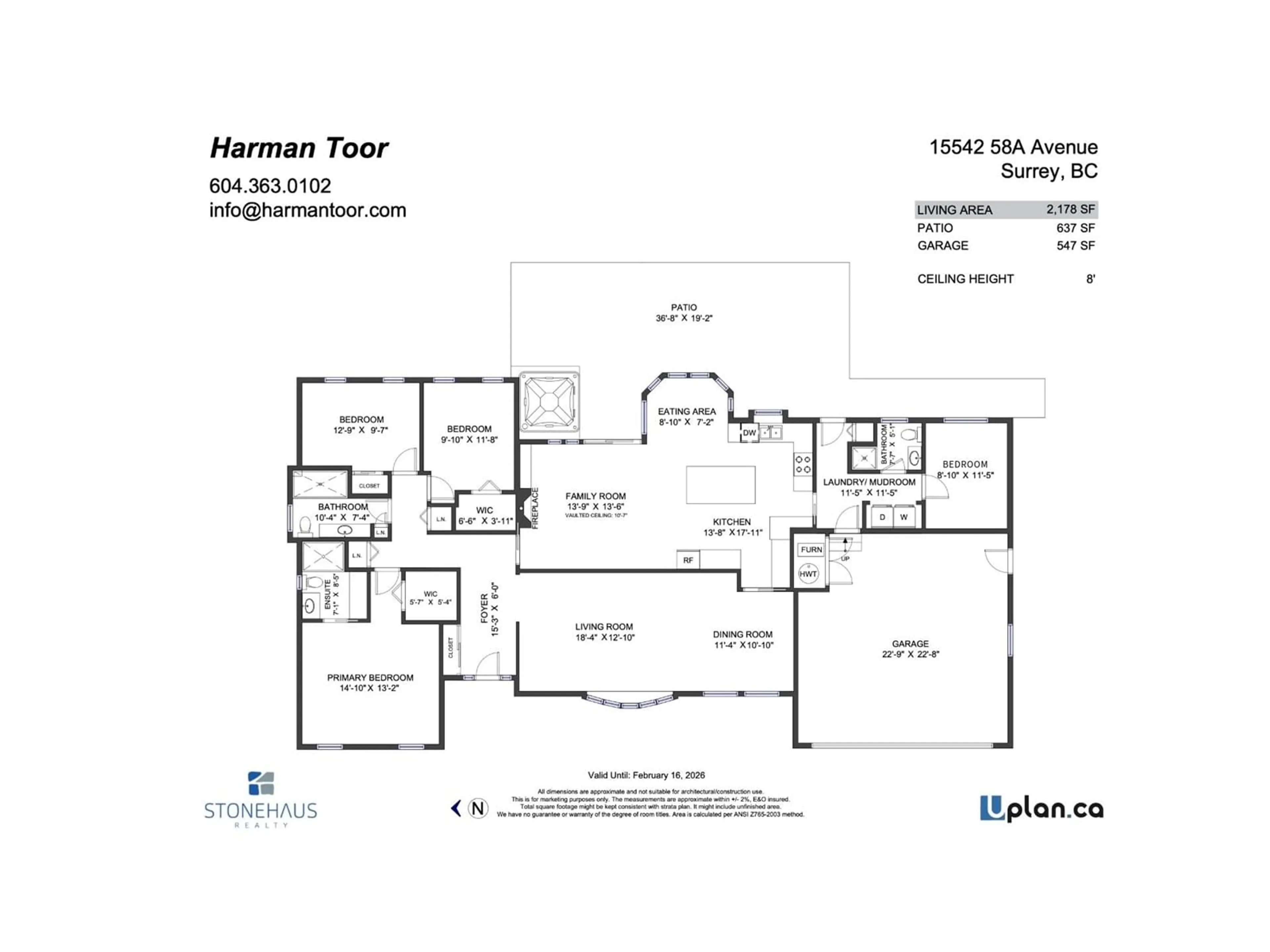 Floor plan for 15542 58A AVENUE, Surrey British Columbia V3S4N8