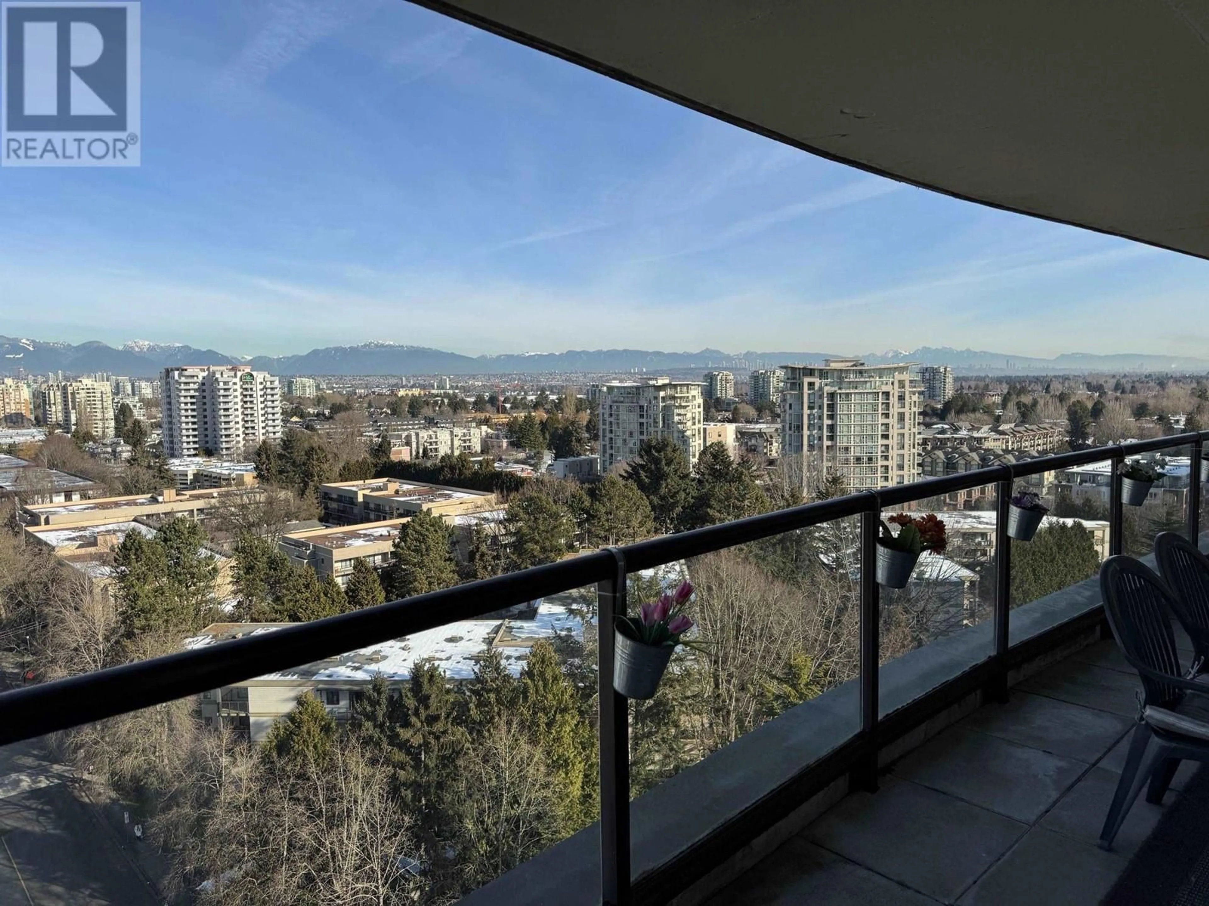 Balcony in the apartment, city buildings view from balcony for 1702 - 8180 GRANVILLE AVENUE, Richmond British Columbia V6Y4G1