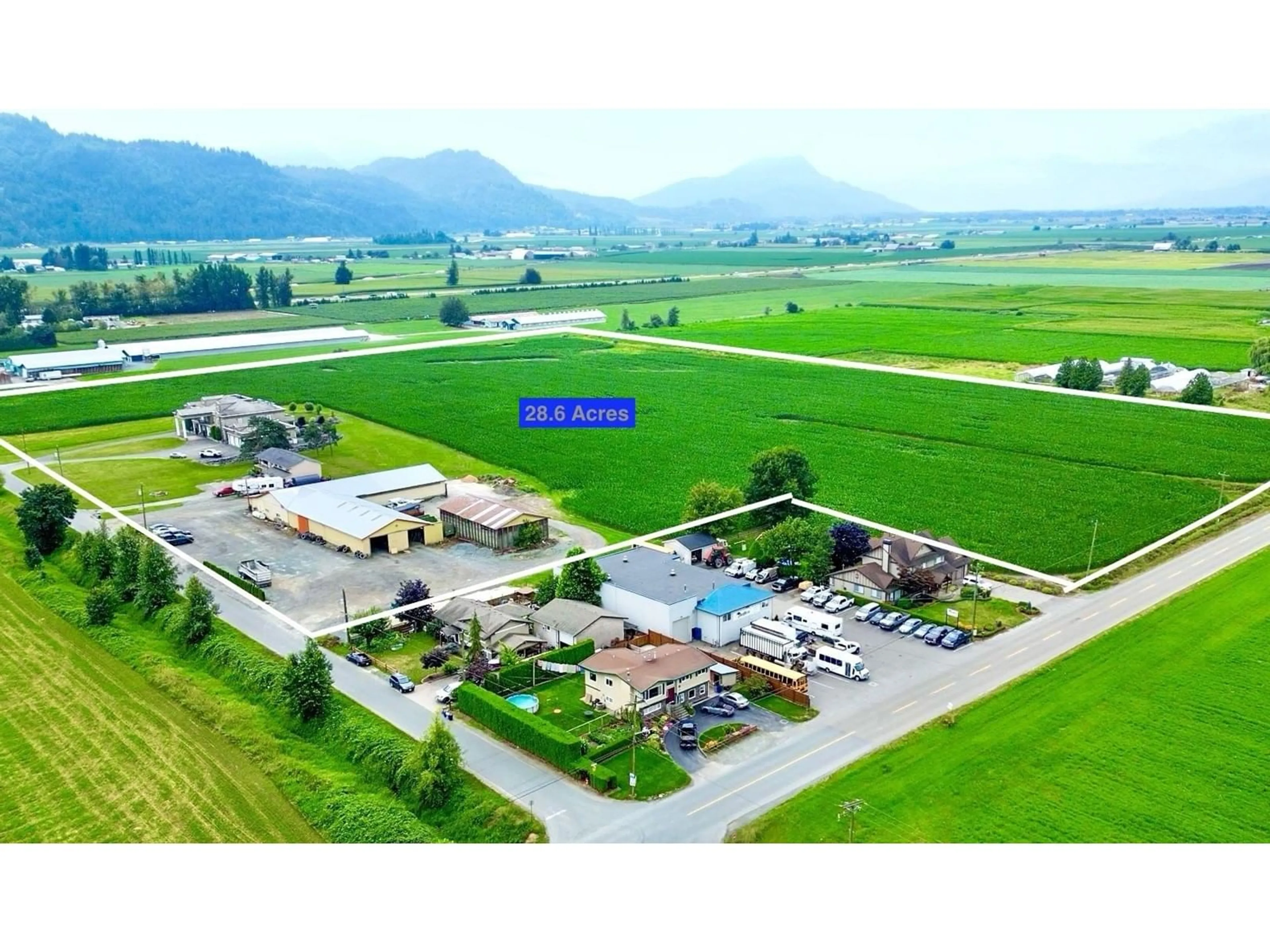 A pic from outside/outdoor area/front of a property/back of a property/a pic from drone, mountain view for 8703 UPPER PRAIRIE ROAD, Chilliwack British Columbia V2P6H3