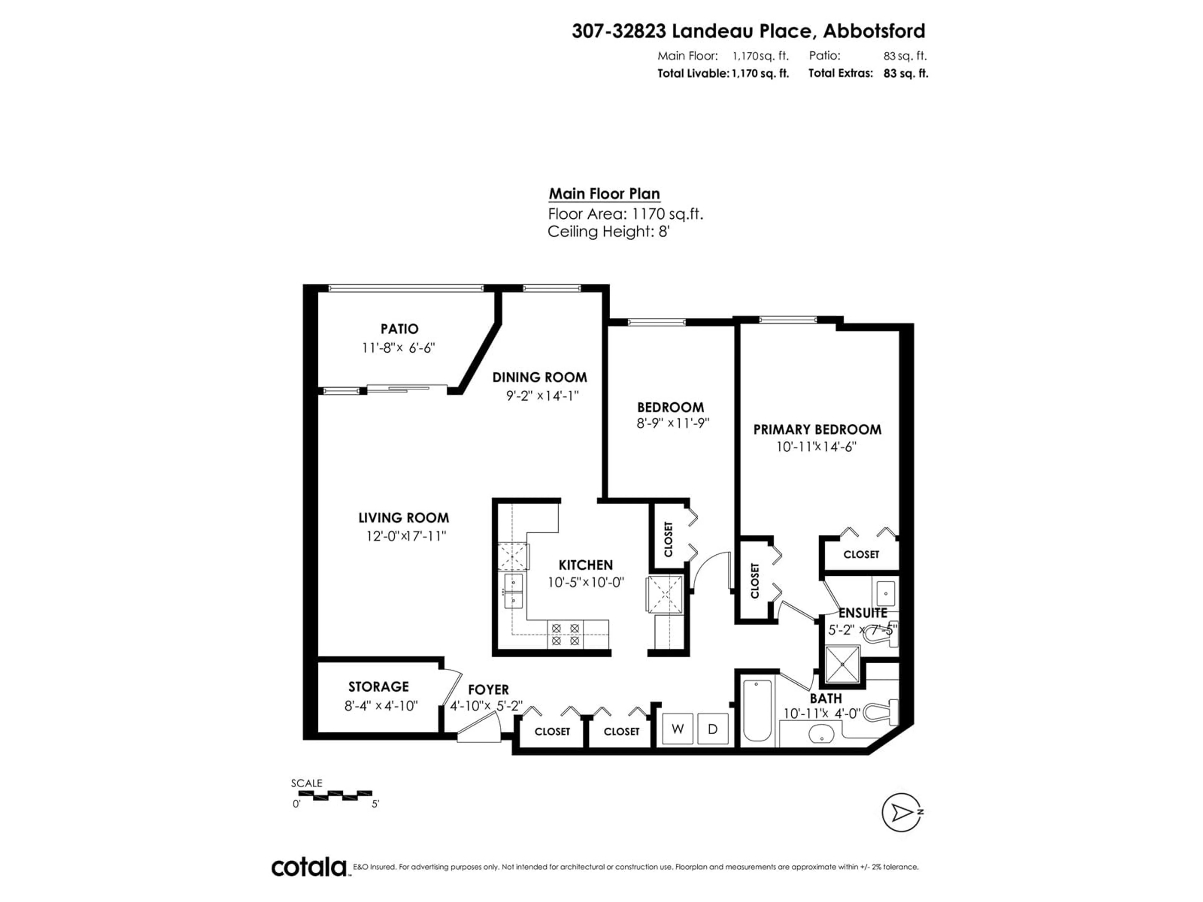 Floor plan for 307 - 32823 LANDEAU, Abbotsford British Columbia V2S6S6