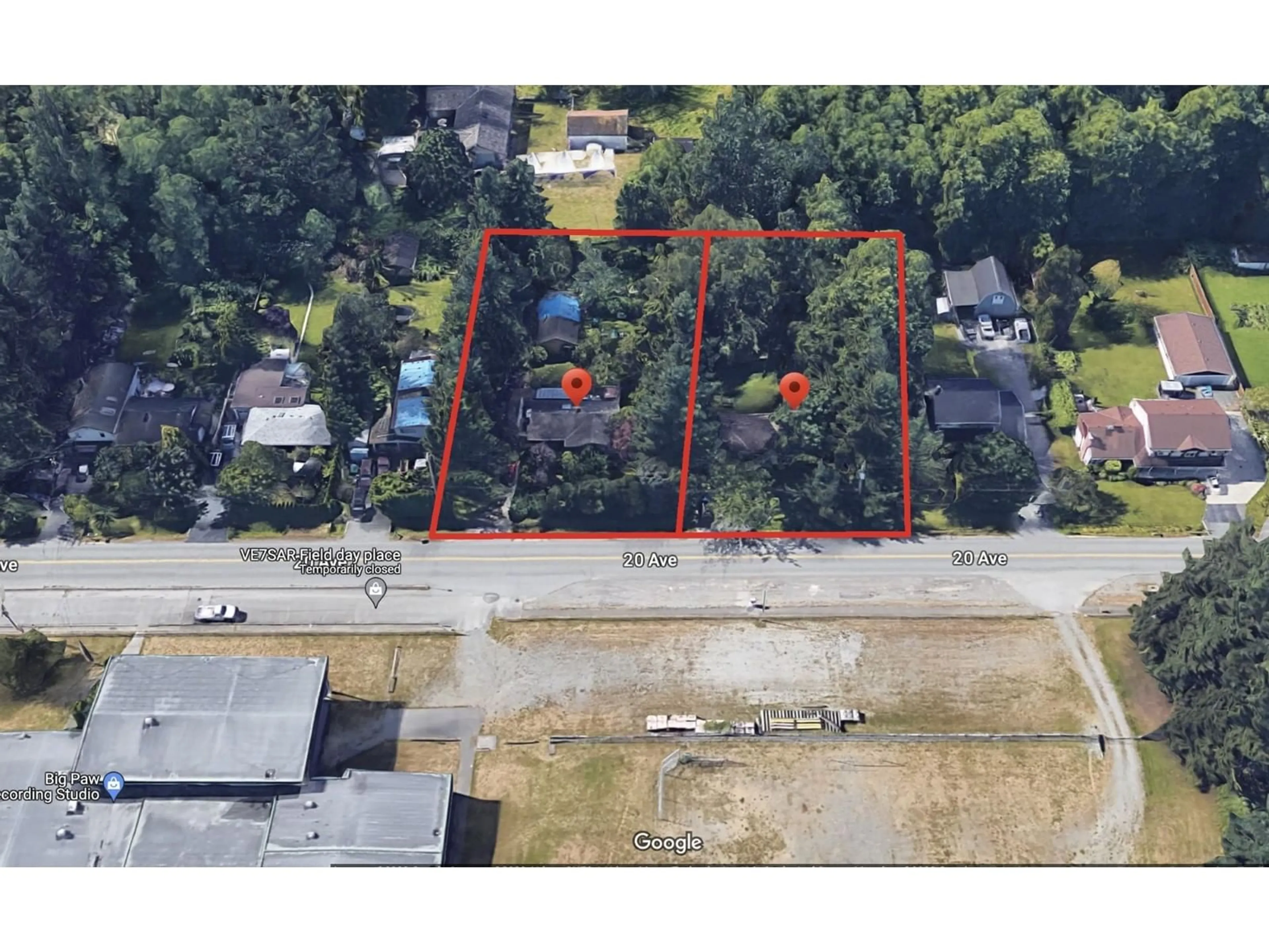 A pic from outside/outdoor area/front of a property/back of a property/a pic from drone, building for 17518 20 AVENUE, Surrey British Columbia V3Z9N5