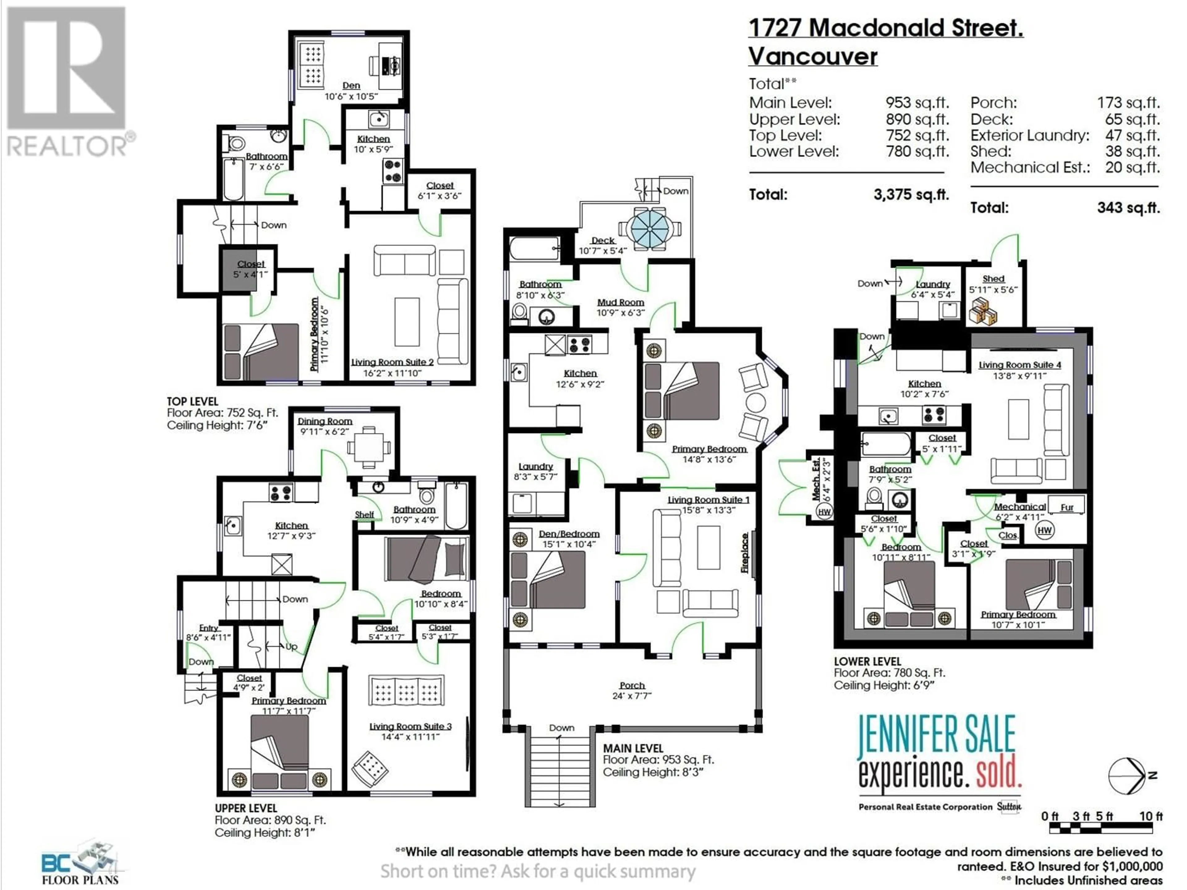 Floor plan for 1727 MACDONALD STREET, Vancouver British Columbia V6K3X7