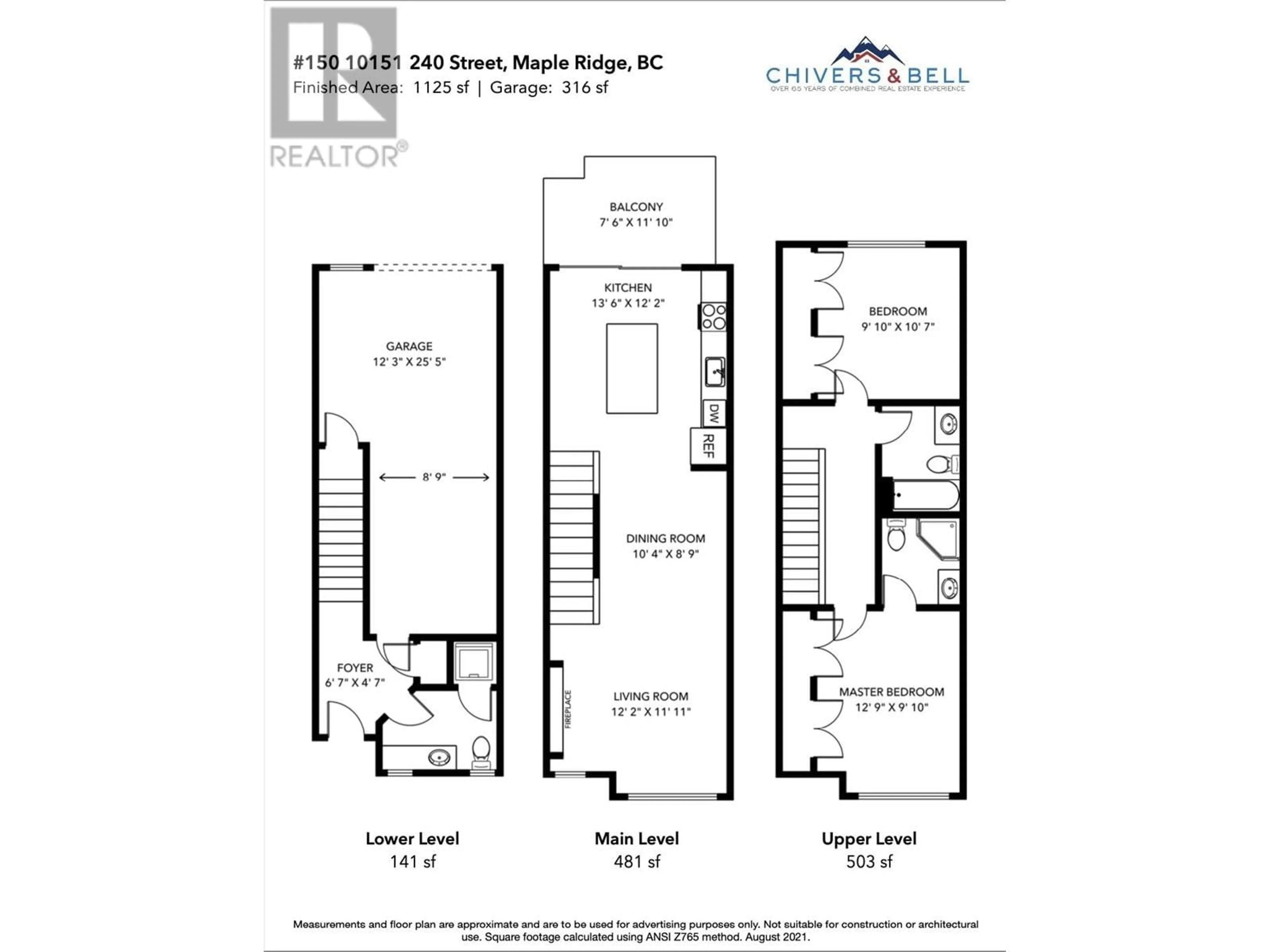 Floor plan for 150 - 10151 240 STREET, Maple Ridge British Columbia V2W0G9