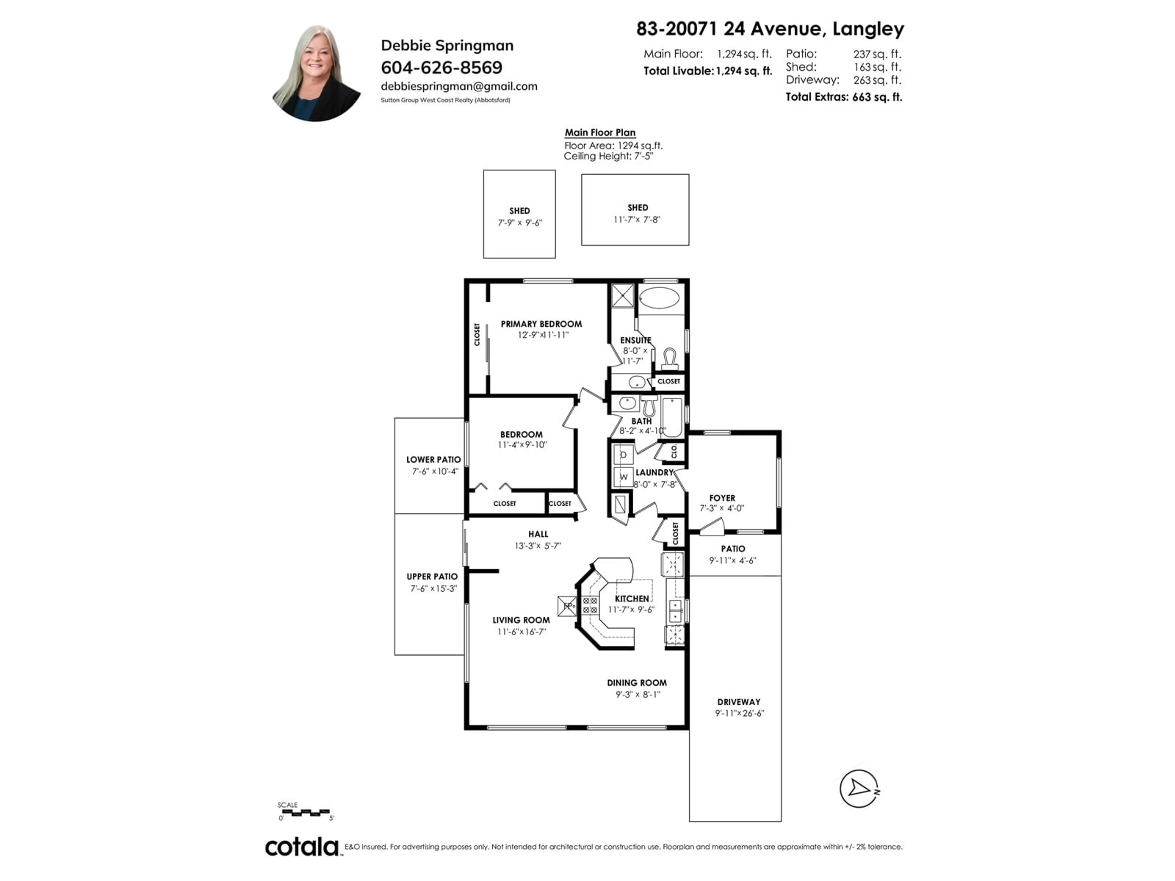 Floor plan for 83 - 20071 24, Langley British Columbia V2Z2A1