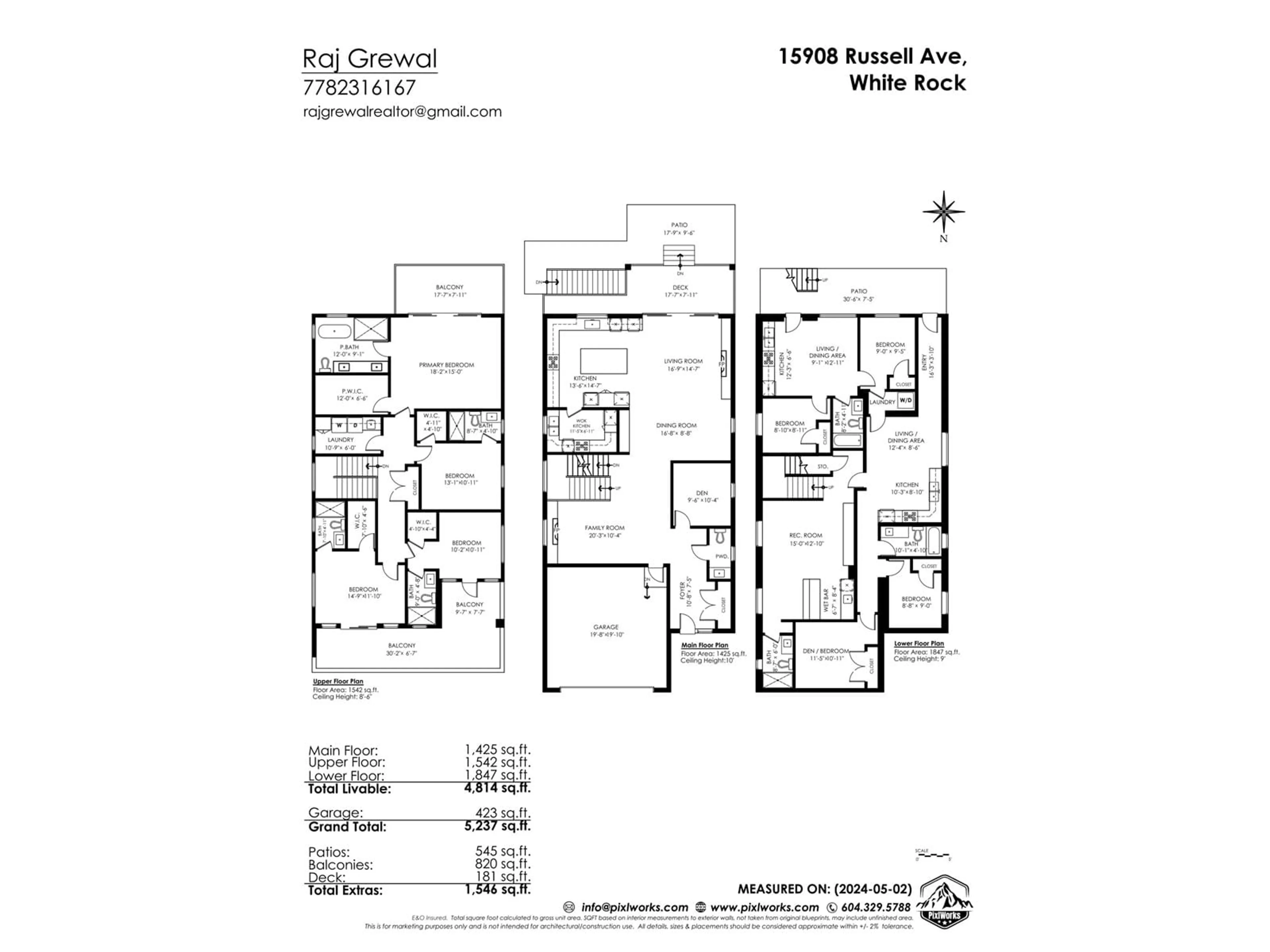 Floor plan for 15908 RUSSELL, White Rock British Columbia V4B2S4