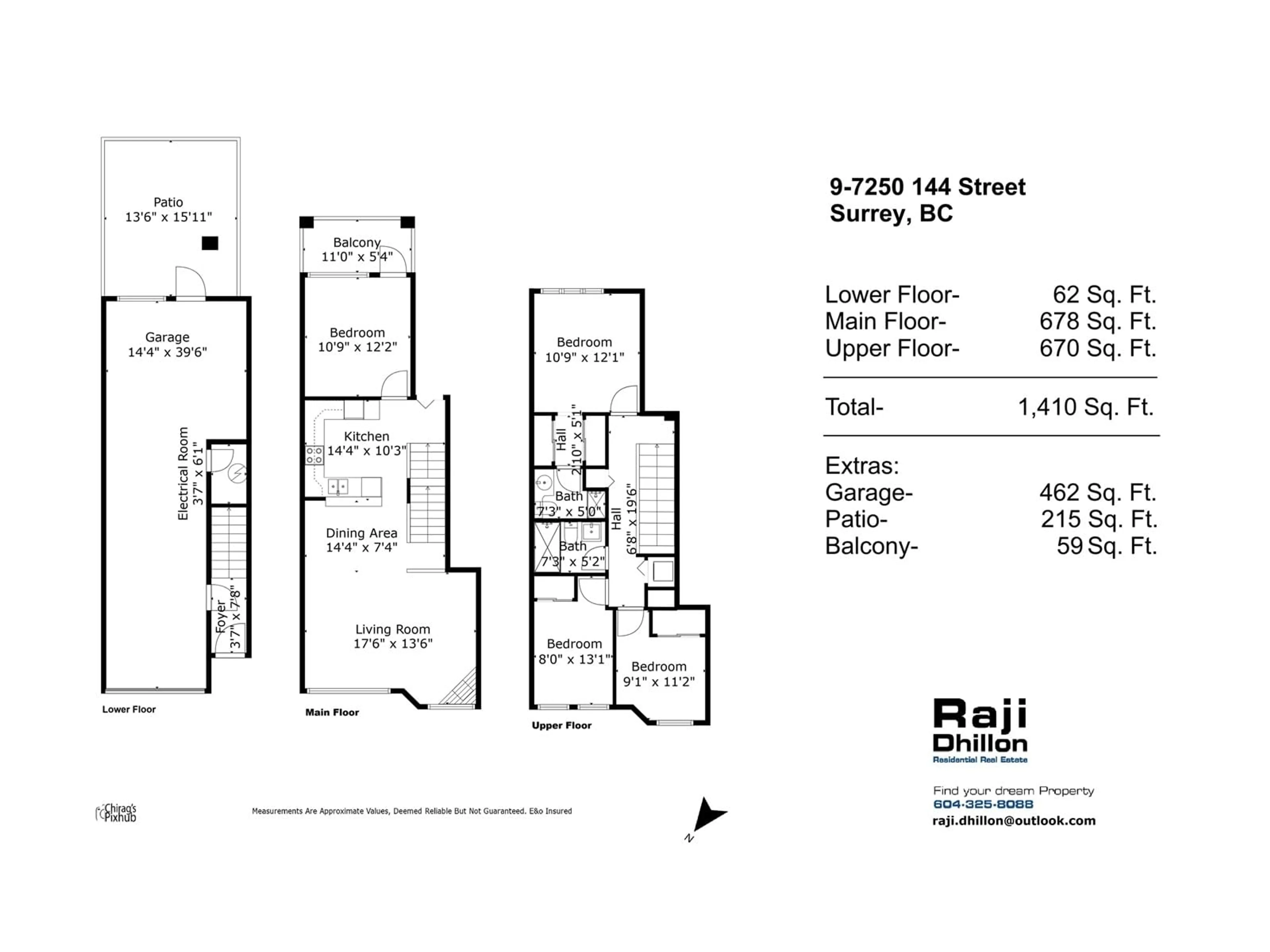 Floor plan for 9 - 7250 144, Surrey British Columbia V3W1L7
