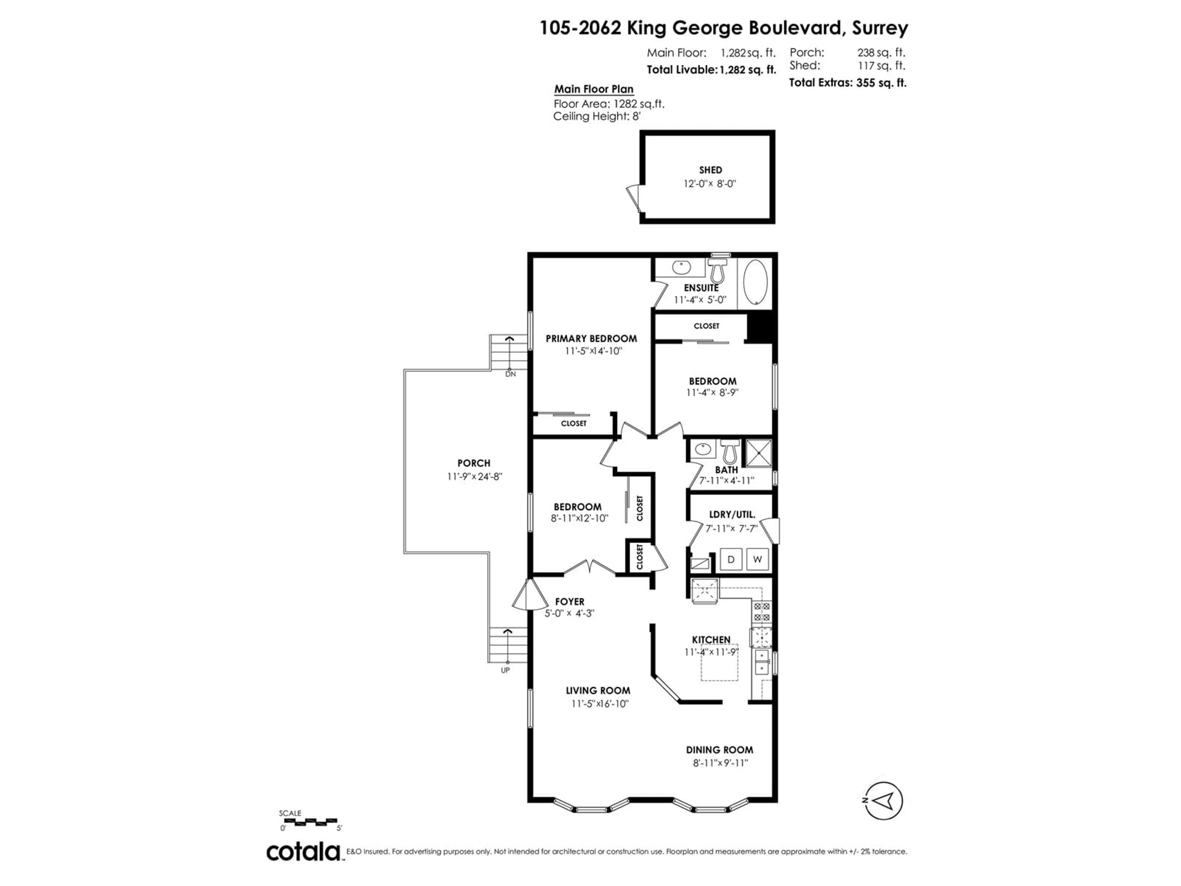 Floor plan for 105 - 2062 KING GEORGE, Surrey British Columbia V4A5A2