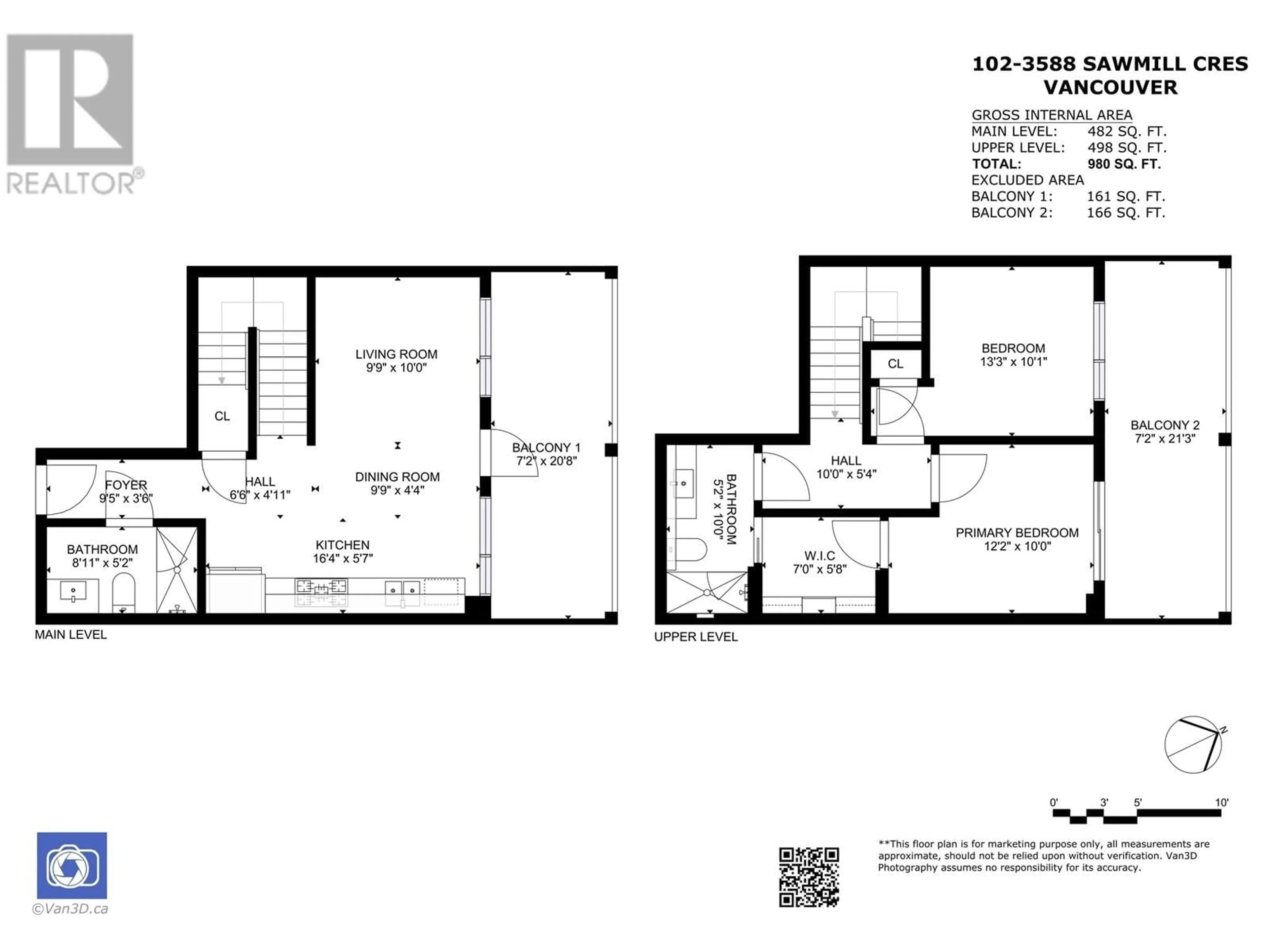 Floor plan for 102 - 3588 SAWMILL CRESCENT, Vancouver British Columbia V5S0H5