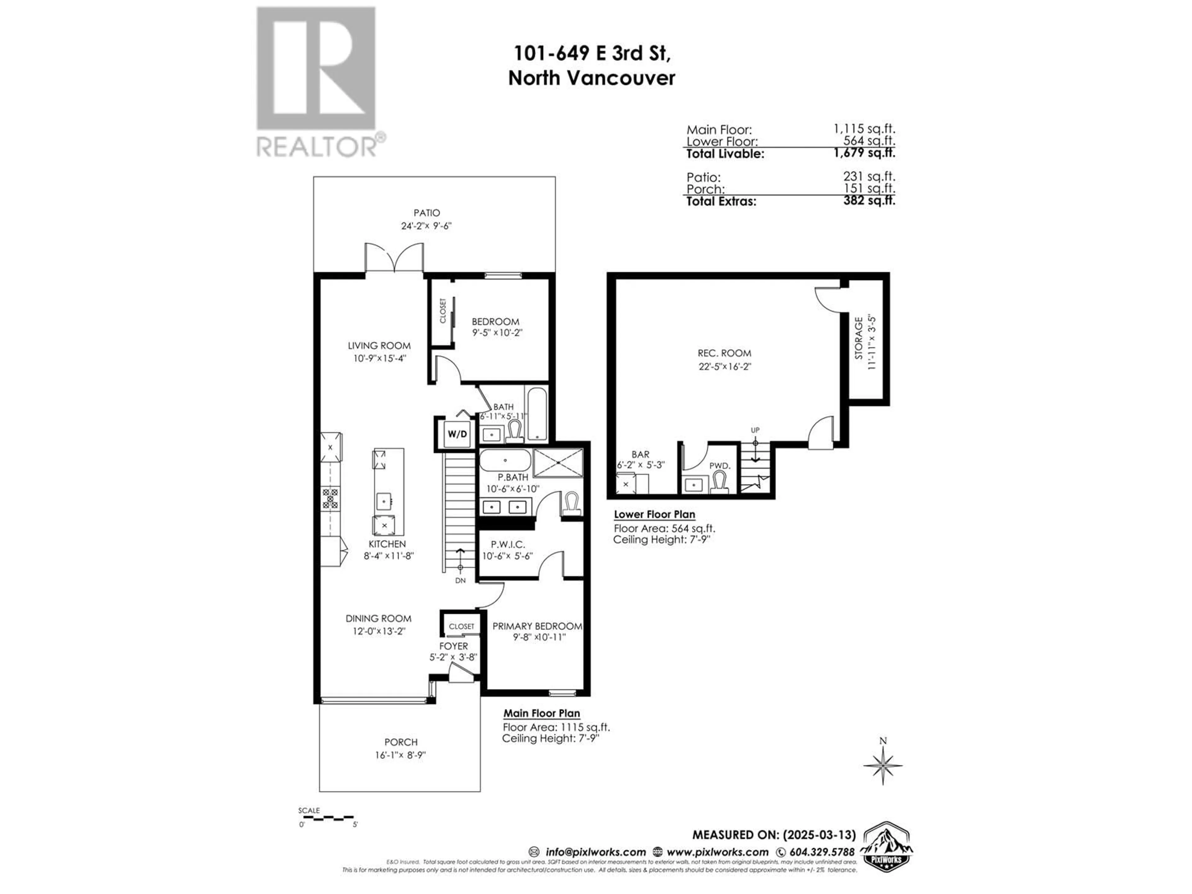 Floor plan for 101 - 649 3RD STREET, North Vancouver British Columbia V7L1G6