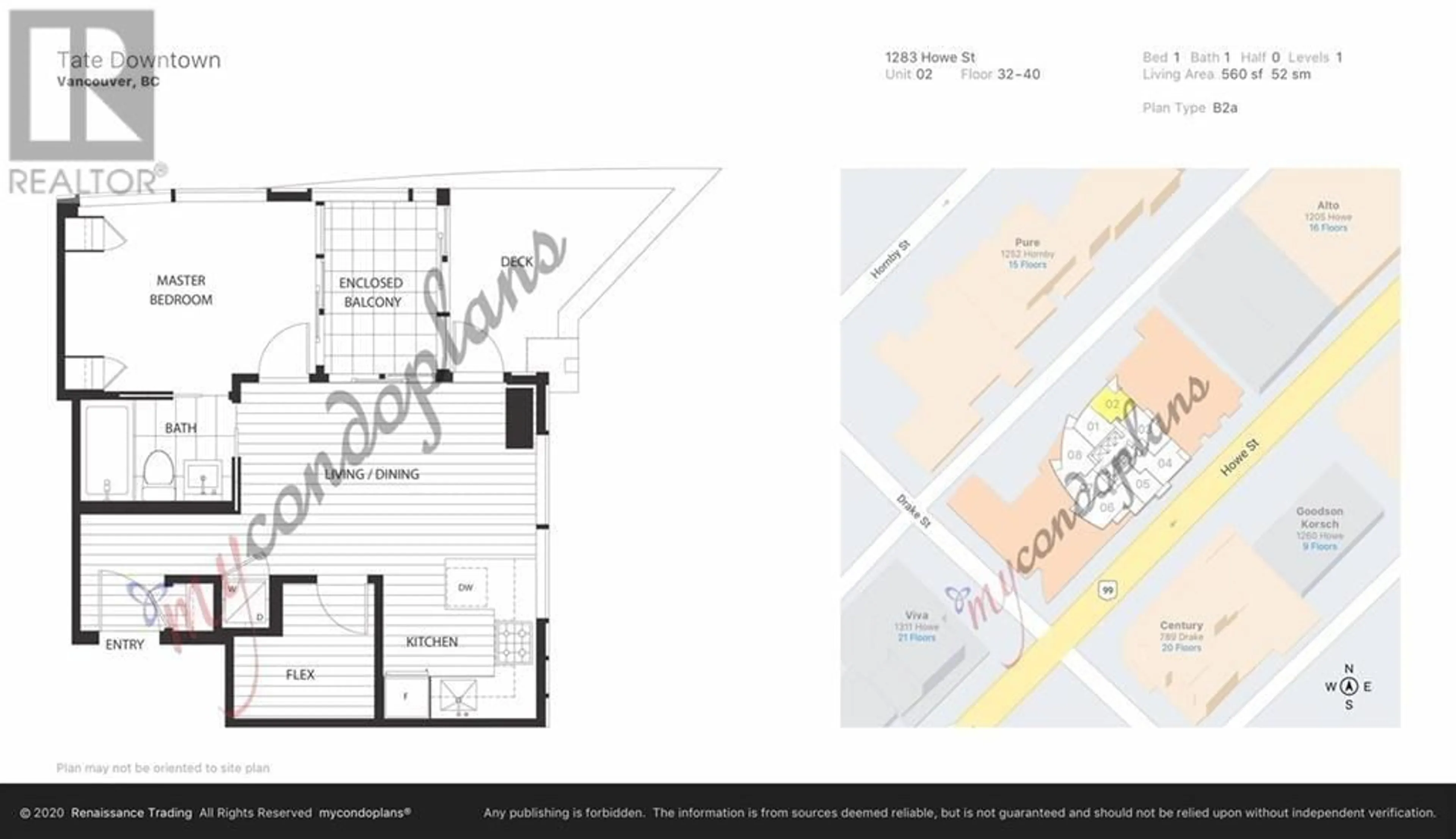 Floor plan for 3802 1283 HOWE STREET, Vancouver British Columbia V6Z0E3