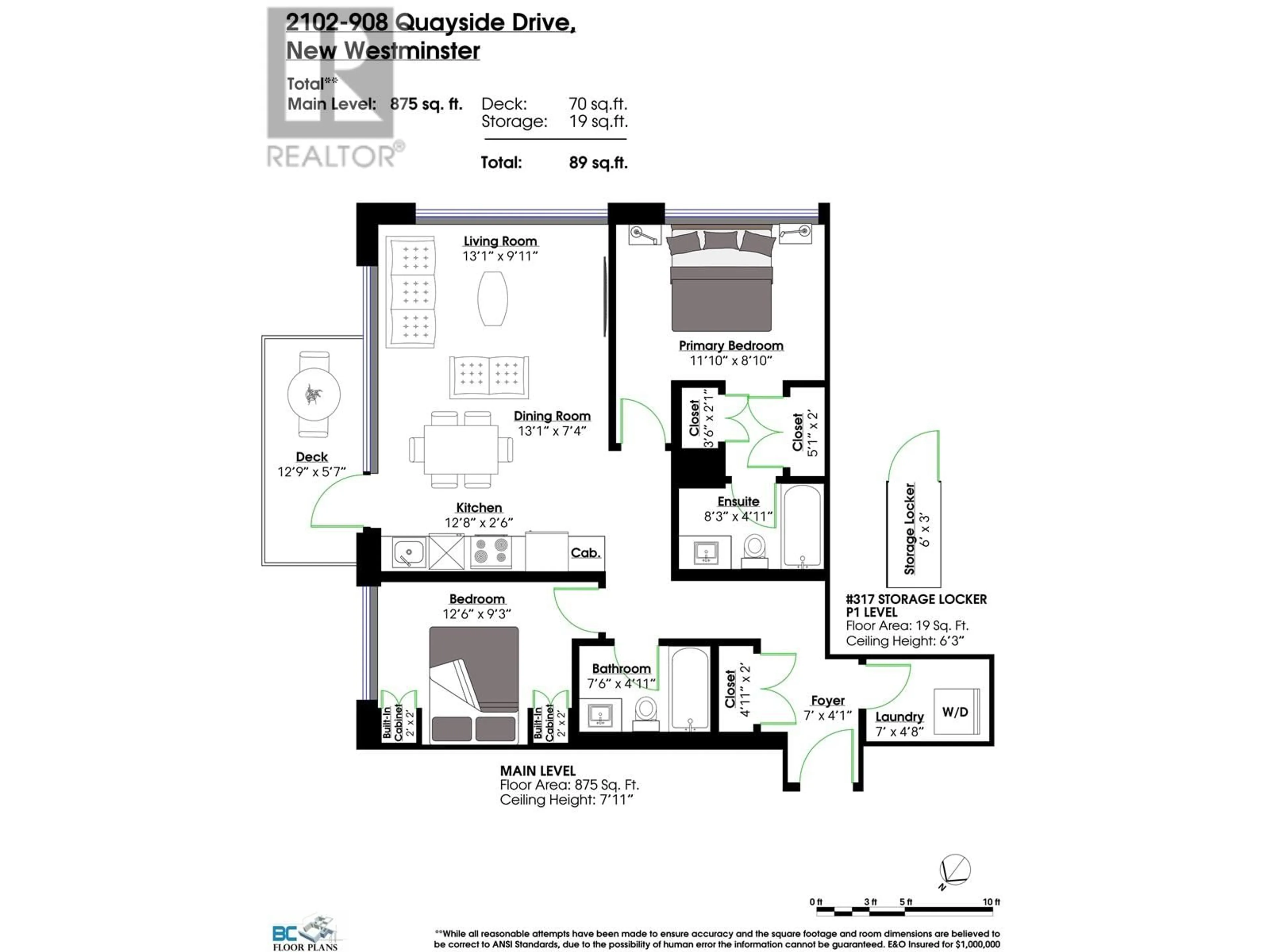 Floor plan for 2102 - 908 QUAYSIDE DRIVE, New Westminster British Columbia V3M0L4
