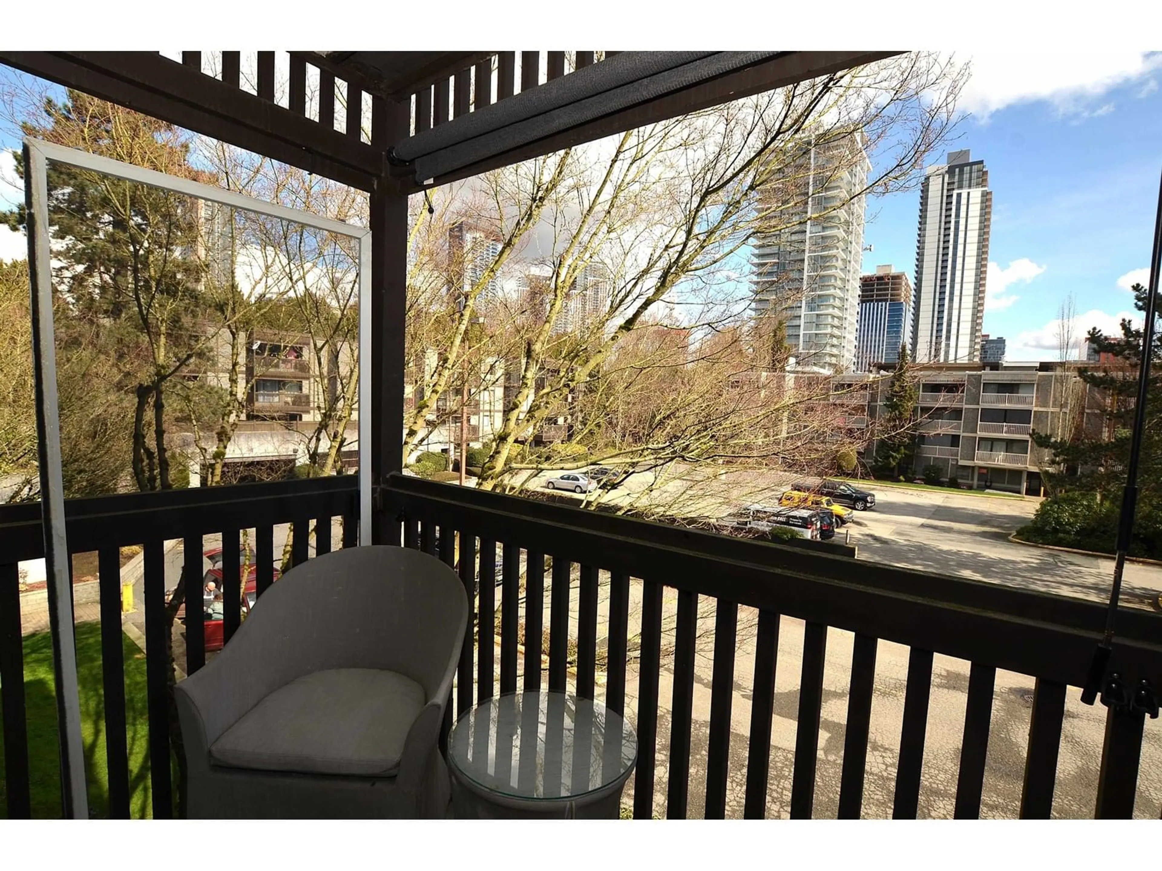 Balcony in the apartment, city buildings view from balcony for 312 - 13501 96, Surrey British Columbia V3V7L9