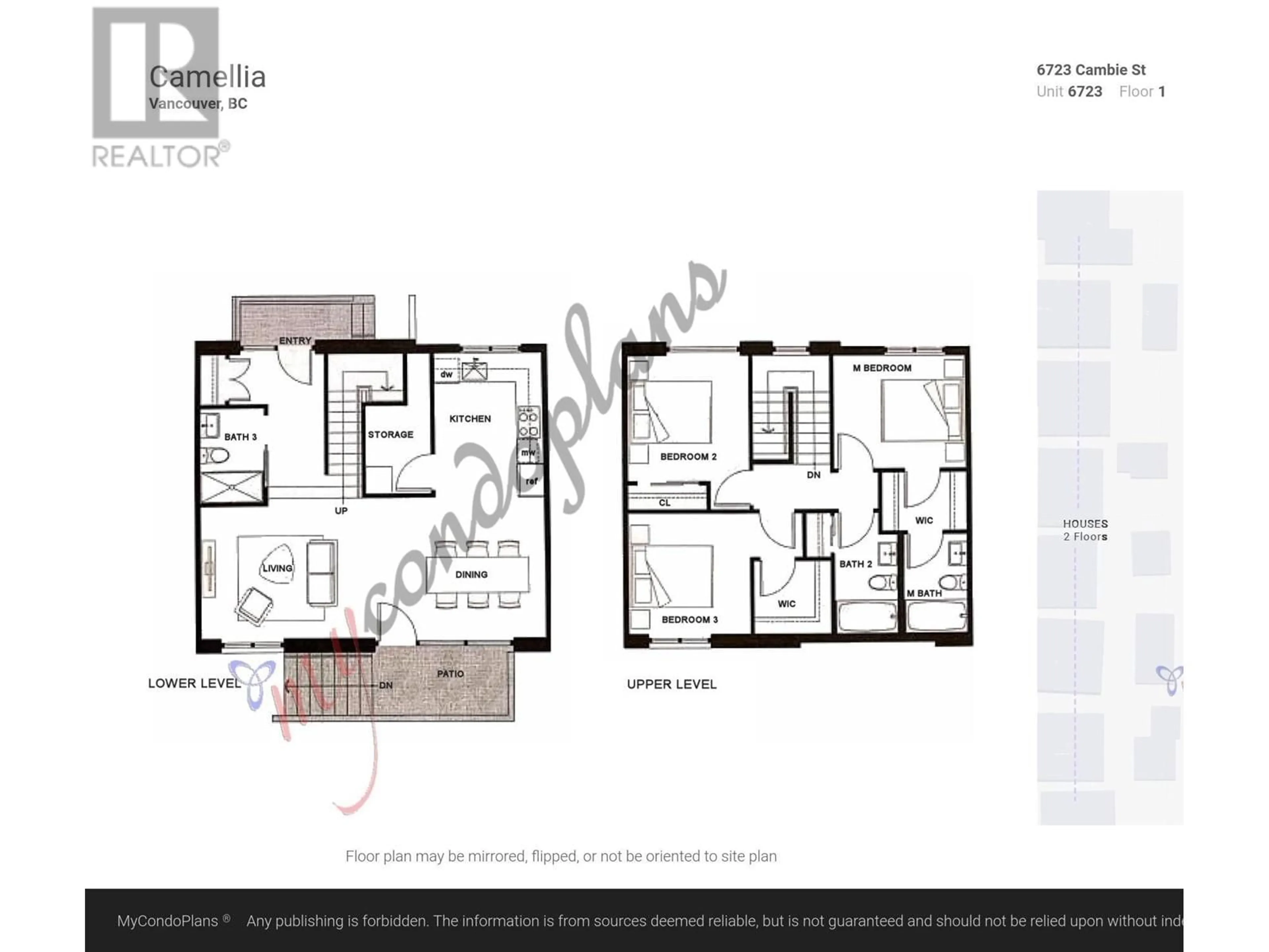 Floor plan for 6723 CAMBIE STREET, Vancouver British Columbia V6P3H1