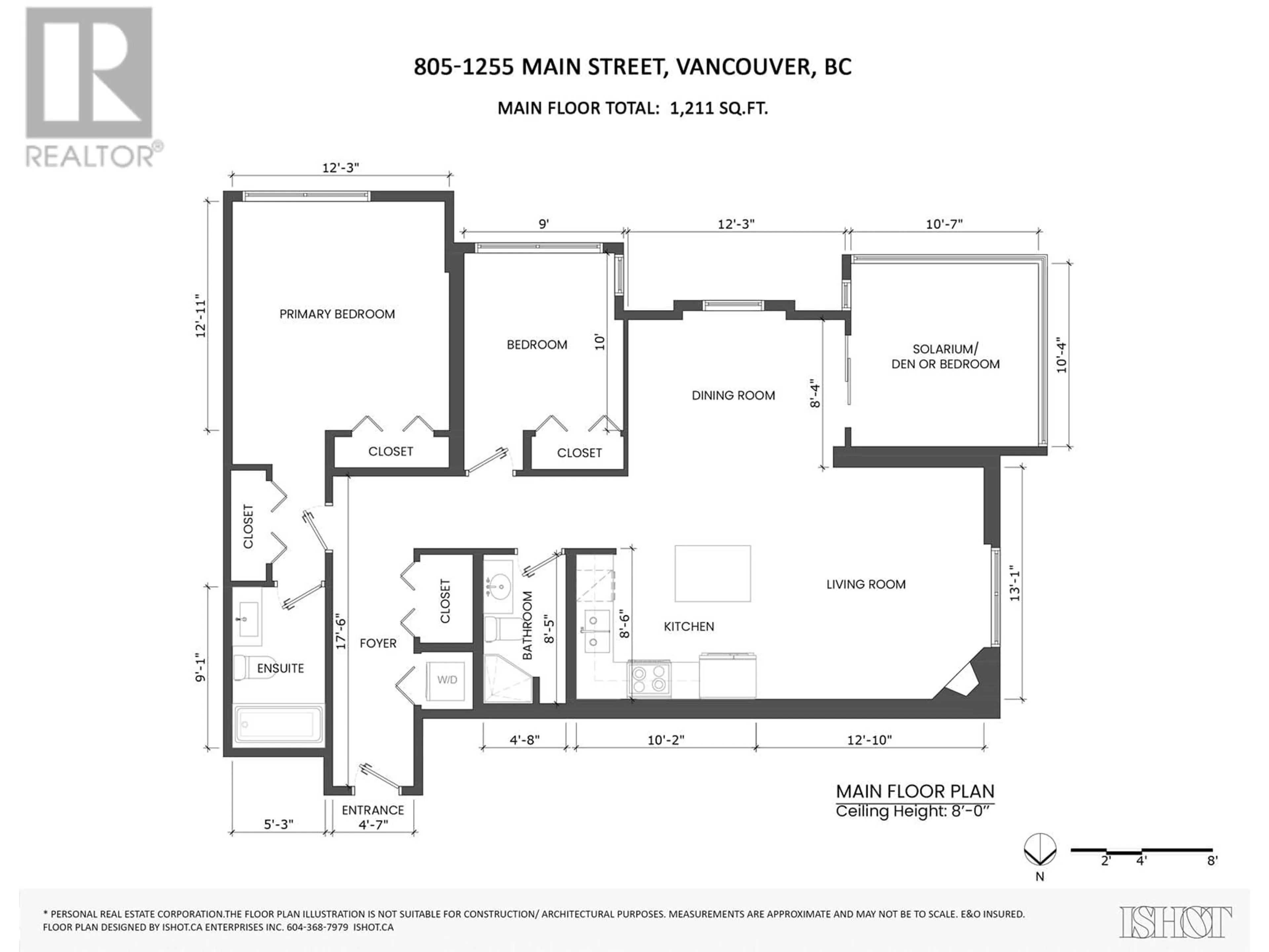 Floor plan for 805 - 1255 MAIN STREET, Vancouver British Columbia V6A4G5
