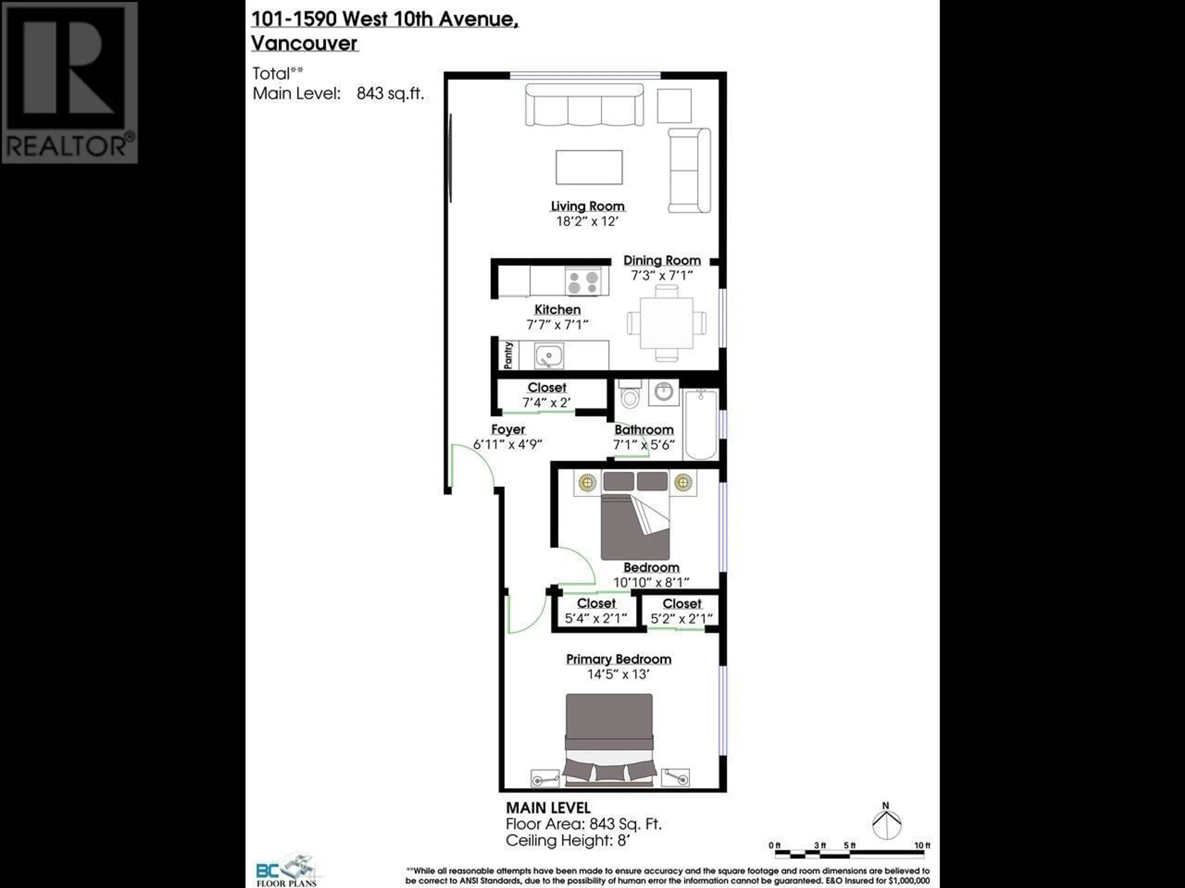 Floor plan for 101 1590 W 10TH AVENUE, Vancouver British Columbia V6J1Z9