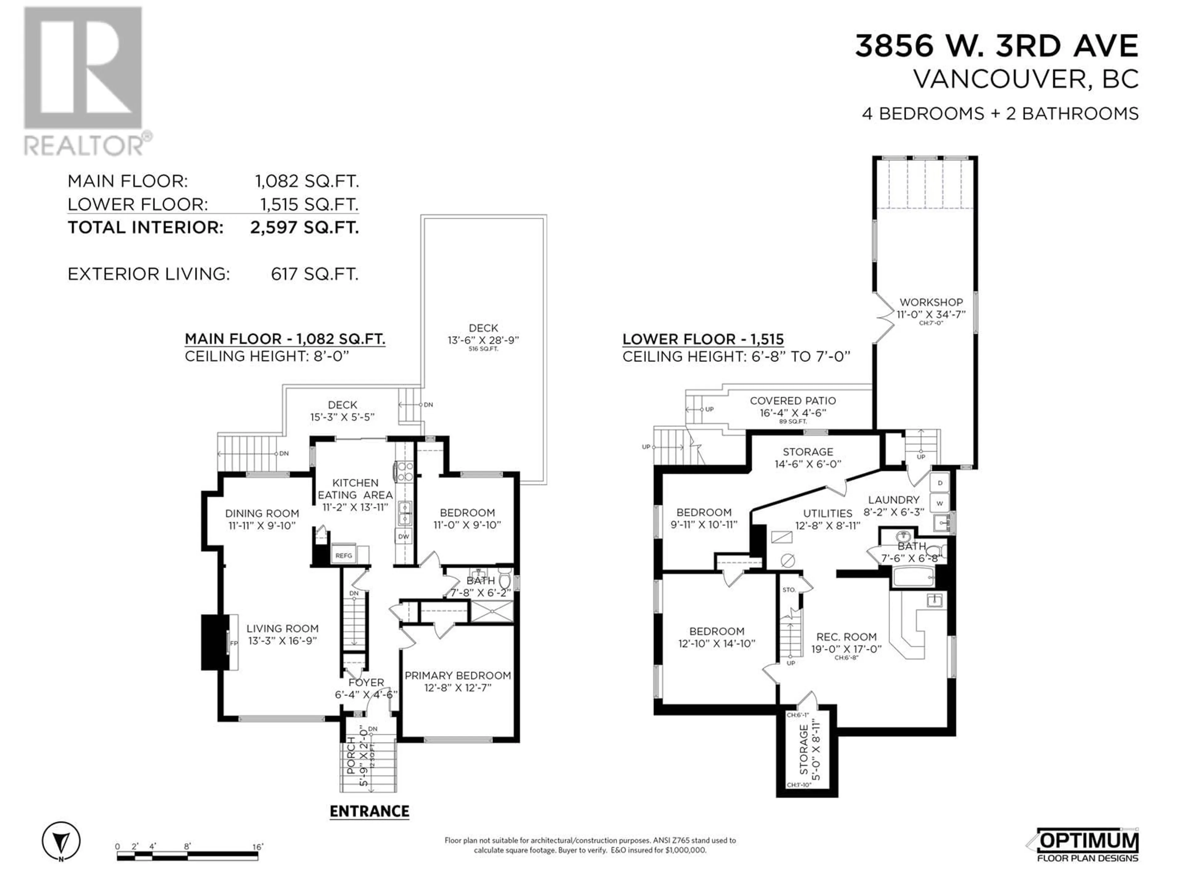 Floor plan for 3856 W 3RD AVENUE, Vancouver British Columbia V6R1M4